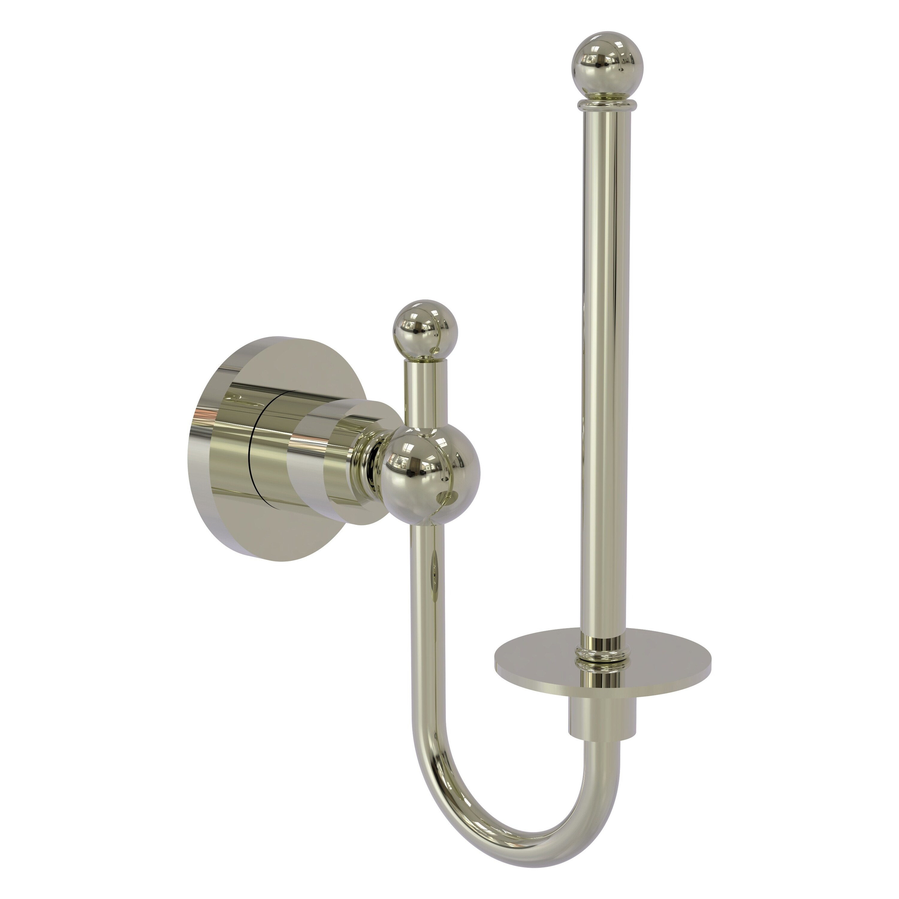 Allied Brass AP-24U-PNI Astor Place Polished Nickel Wall mount Single post Toilet Paper Holder 1 -Rolls with Storage