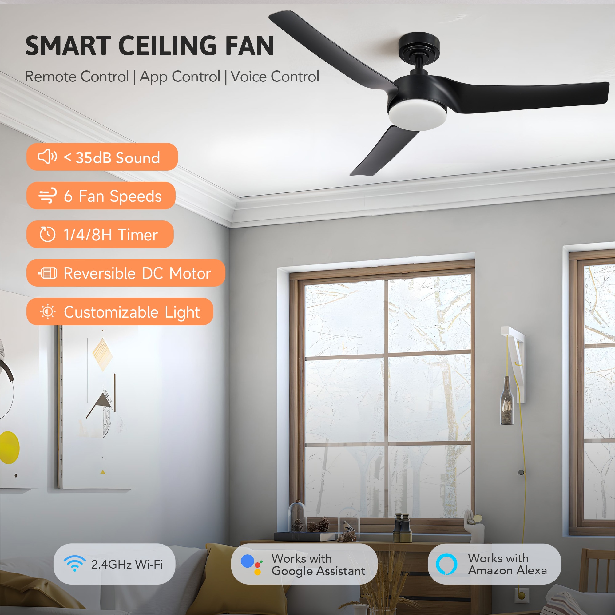 CO-Z CFN-1304-BK Ceiling-Fans - View #3