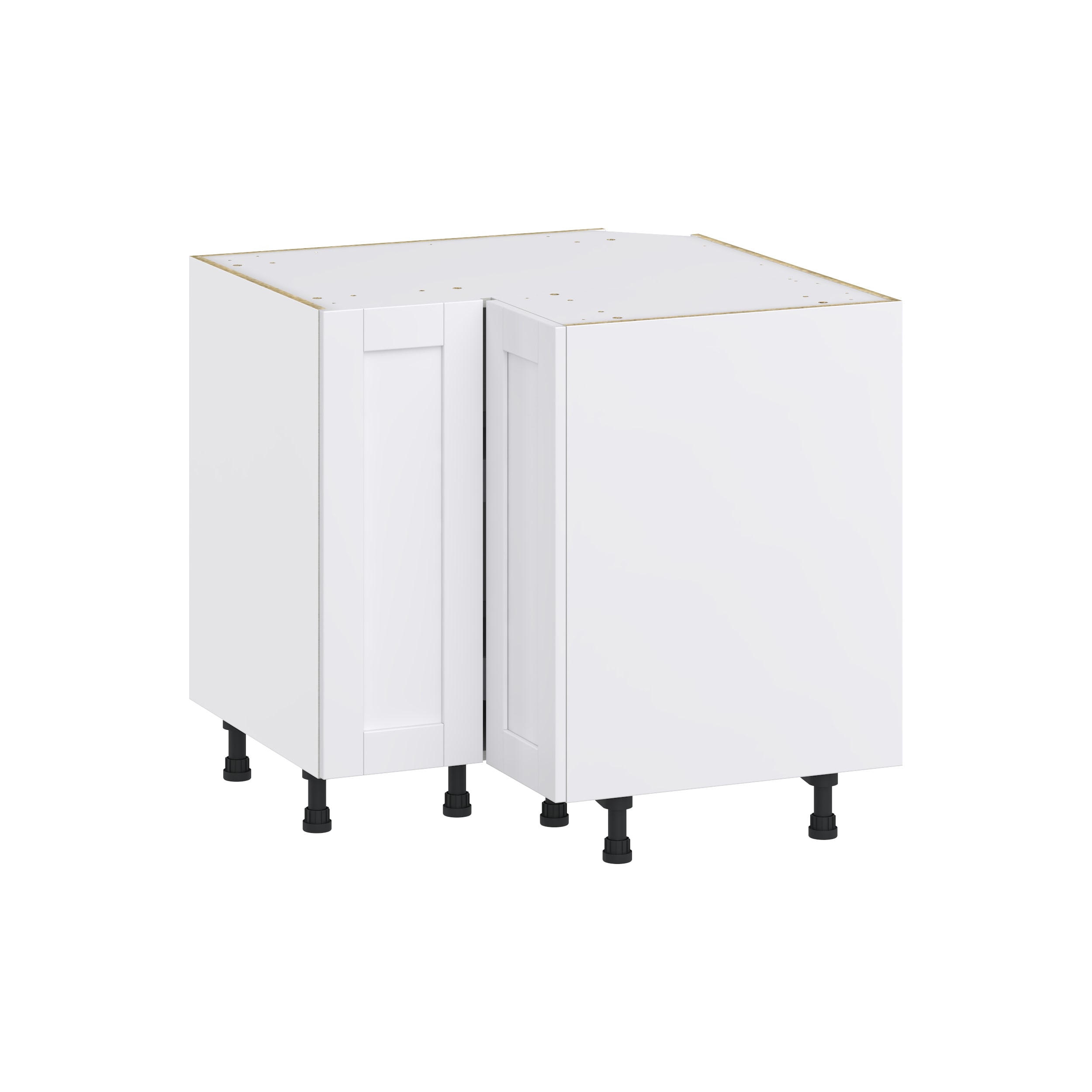 Hugo&Borg DSBC36LSP(L/R)-RM Rosemont 36-in W x 34.5-in H x 36-in D Glacier White Lazy Susan Super lazy susan Corner base Fully assembled Cabinet (Recessed Panel Shaker)