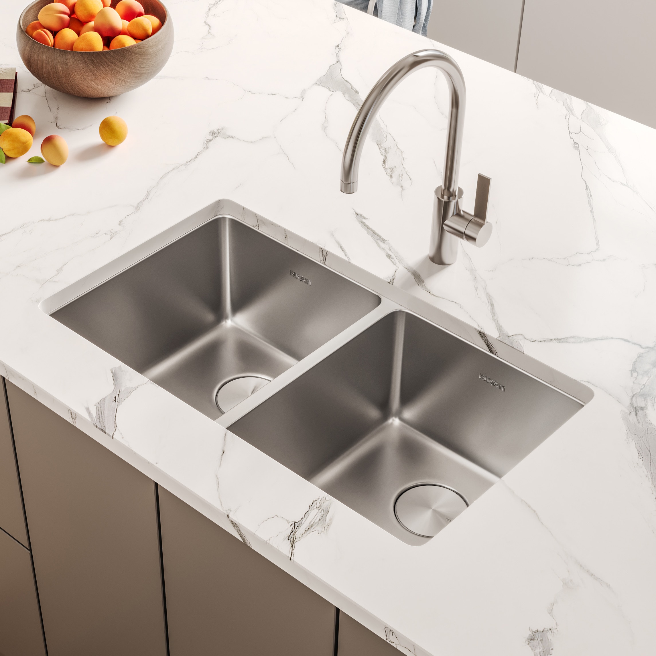 Ruvati 35-inch Stainless Steel Double Bowl Drop-In Kitchen Sink