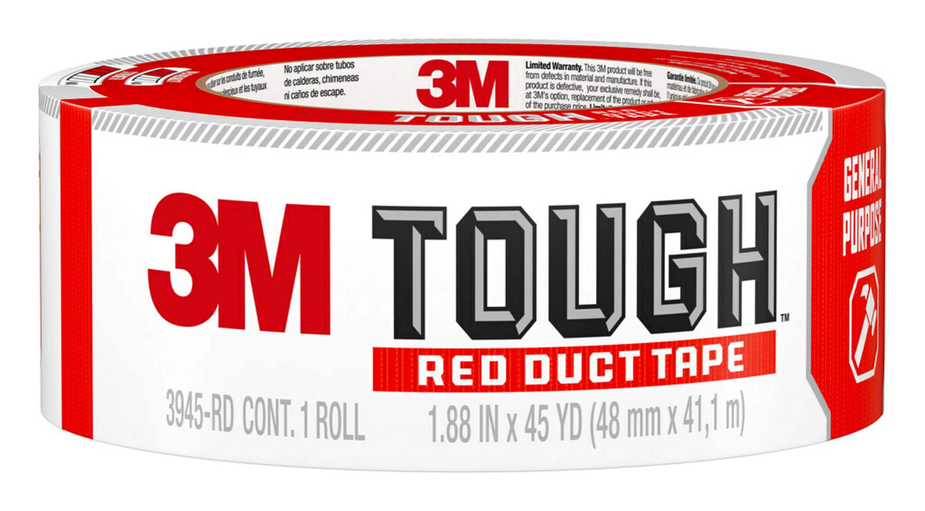 Duck Brand Red Color Duct Tape, 1.88-Inch by 20 Yards, Single Roll
