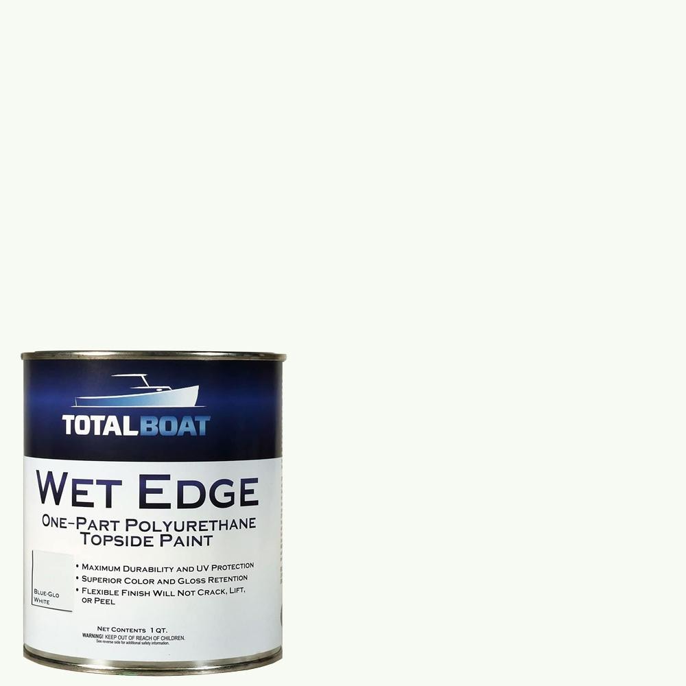 TotalBoat Wet Edge Marine Topside Paint Blue Glo White Quart