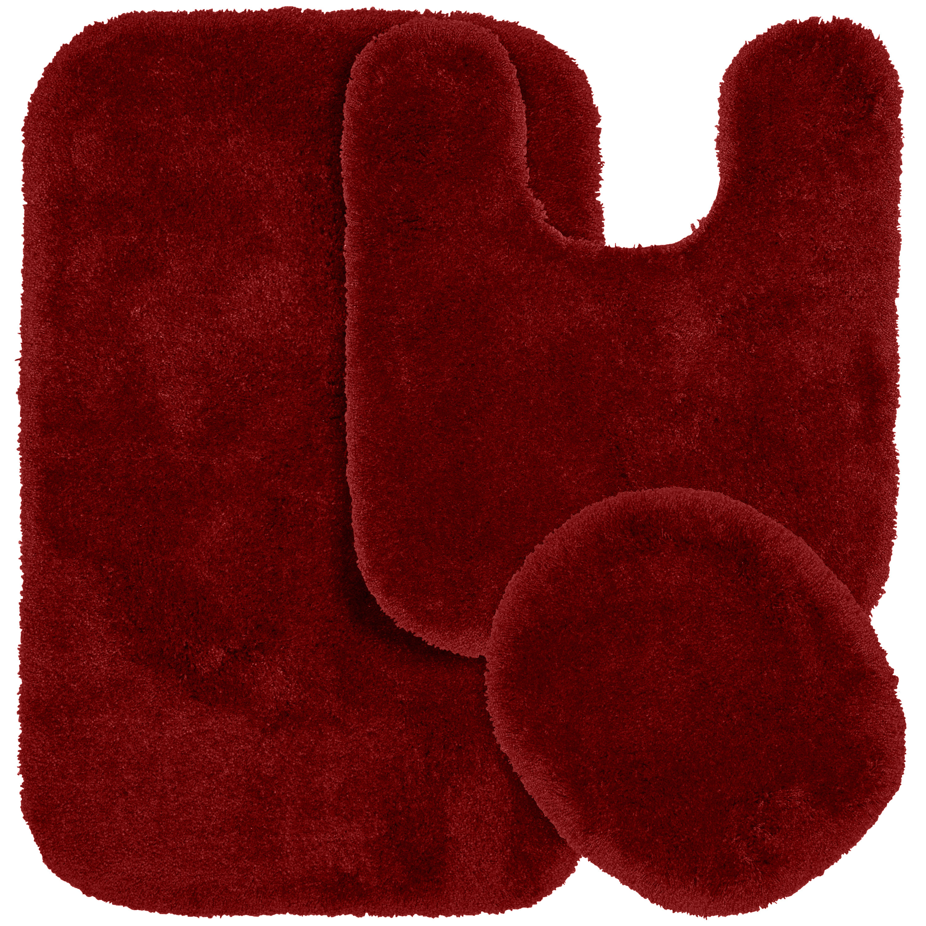 Garland Rug BA130W3P02I4 Finest Luxury 34-in x 21-in Chili Red Nylon Bath mat set