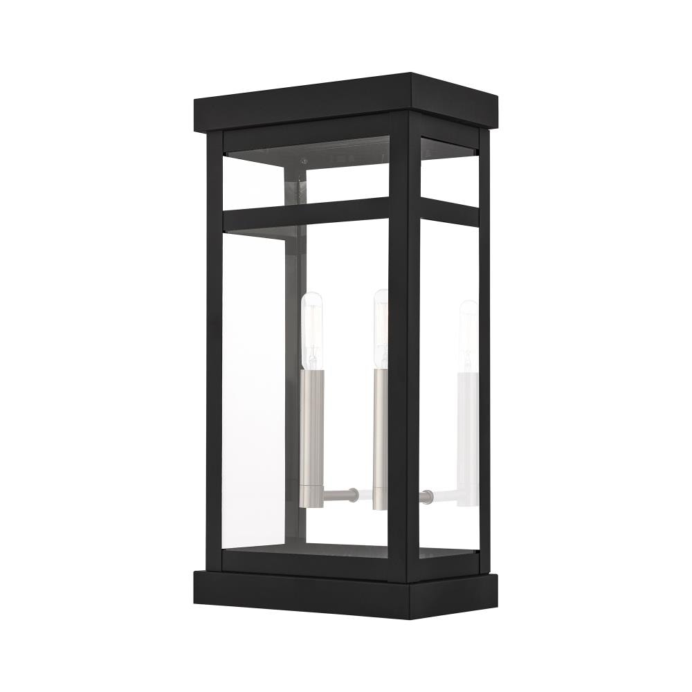 Livex Lighting 20704-04 Hopewell 2 -Light 18-in H Matte Black Hardwired Outdoor Wall Light