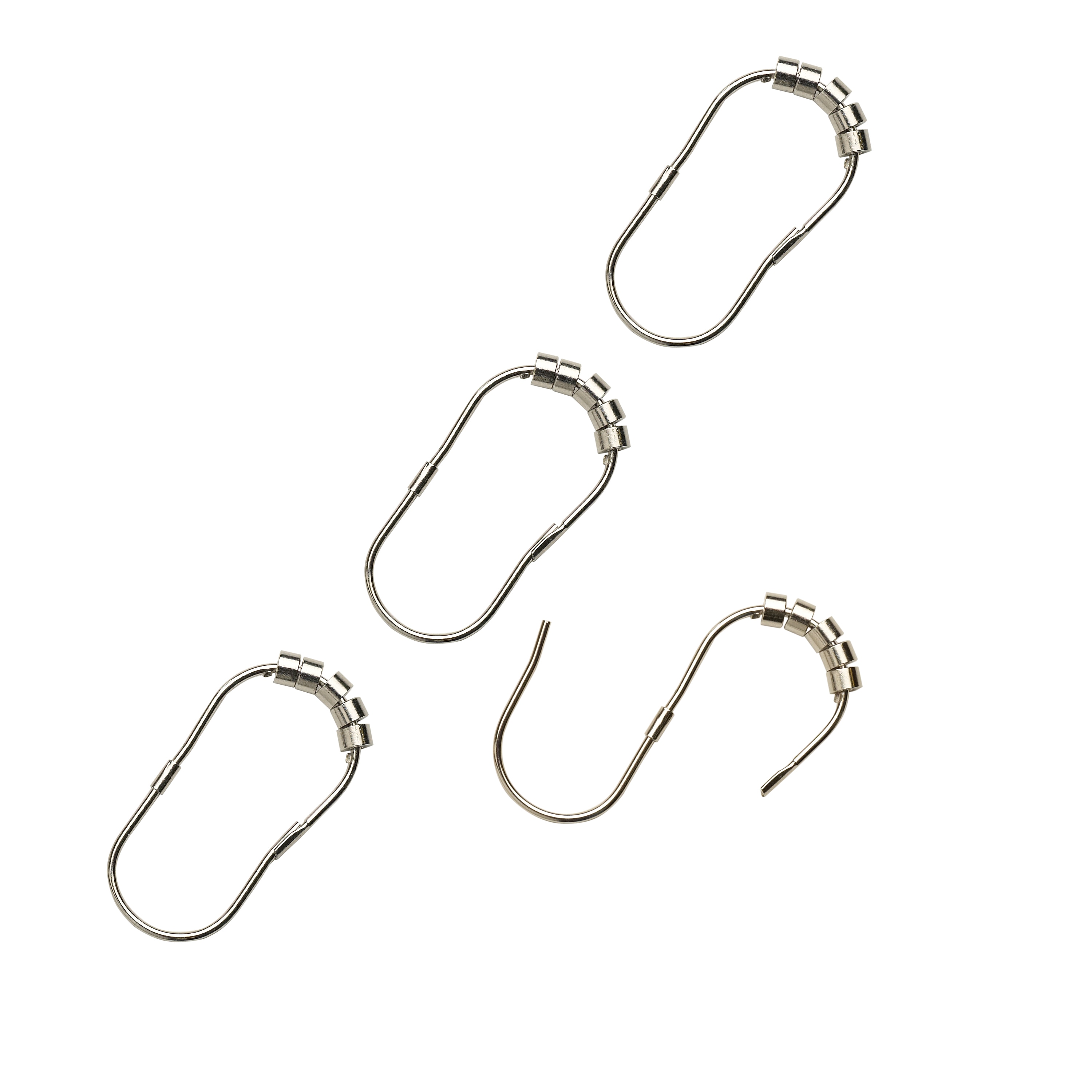 Style Selections R93SSMV 12-Pack Chrome Single Shower Curtain Hooks