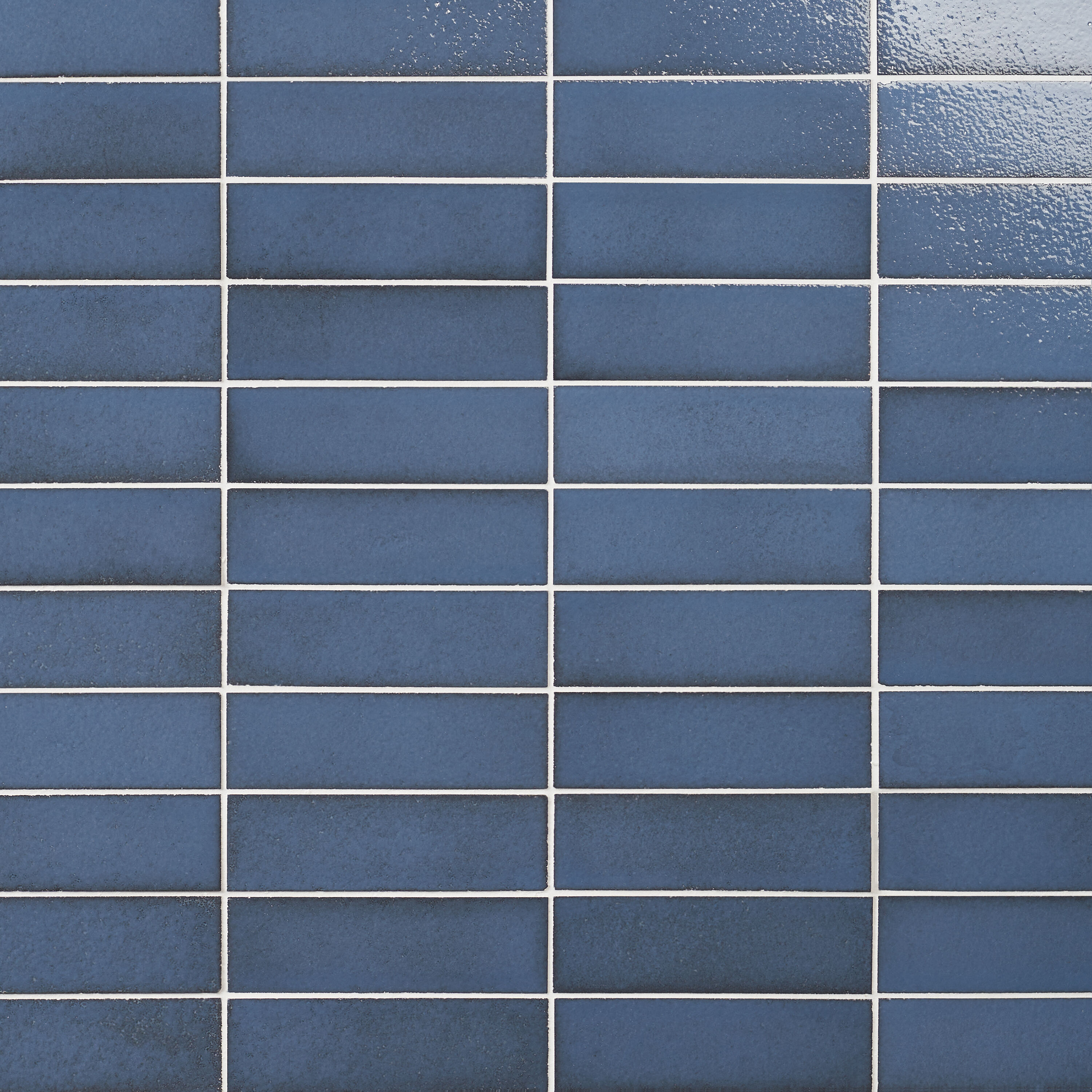Artmore Tile EXT3RD109002 ColorBrick Blue Steel 2-in x 8-in Glossy Natural stone Encaustic Standard Floor and Wall Tile ( 3.88-sq ft Carton