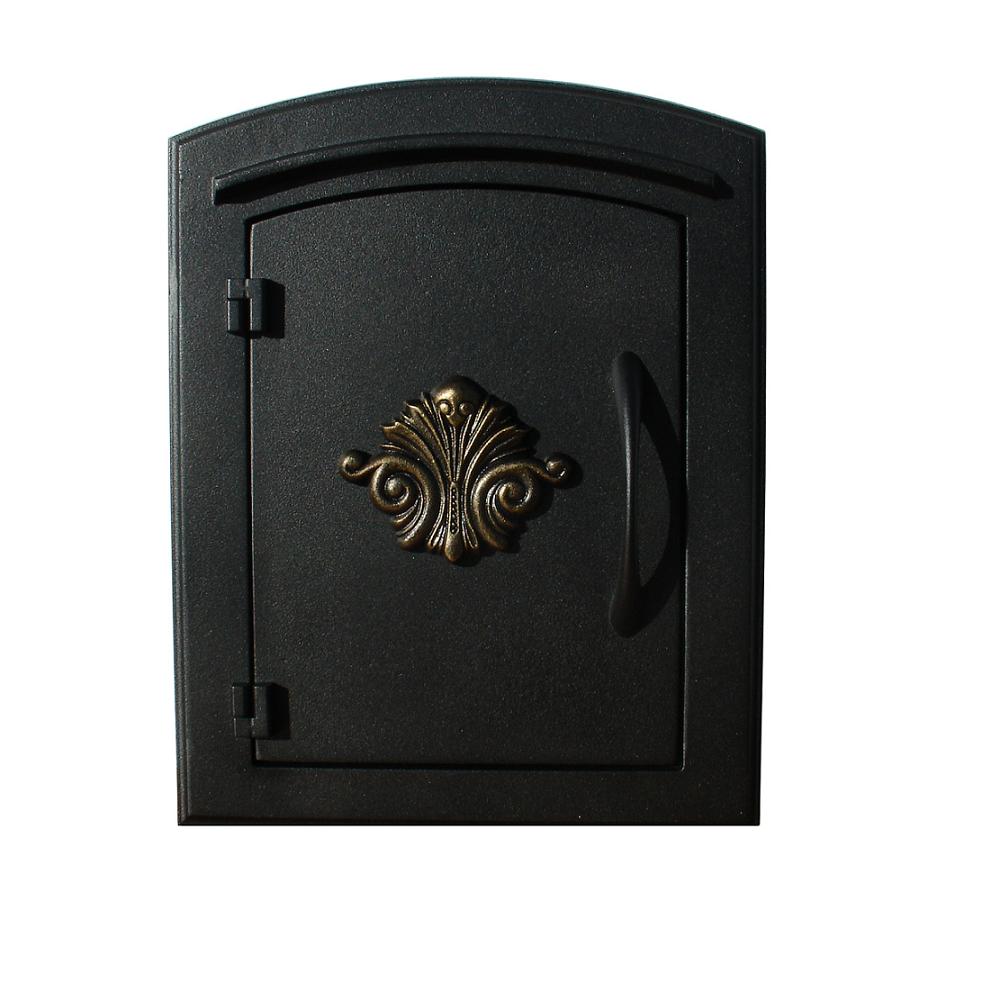 Custom Home Accessories MAN-1401-BL Wall Mount Black Metal Mailbox
