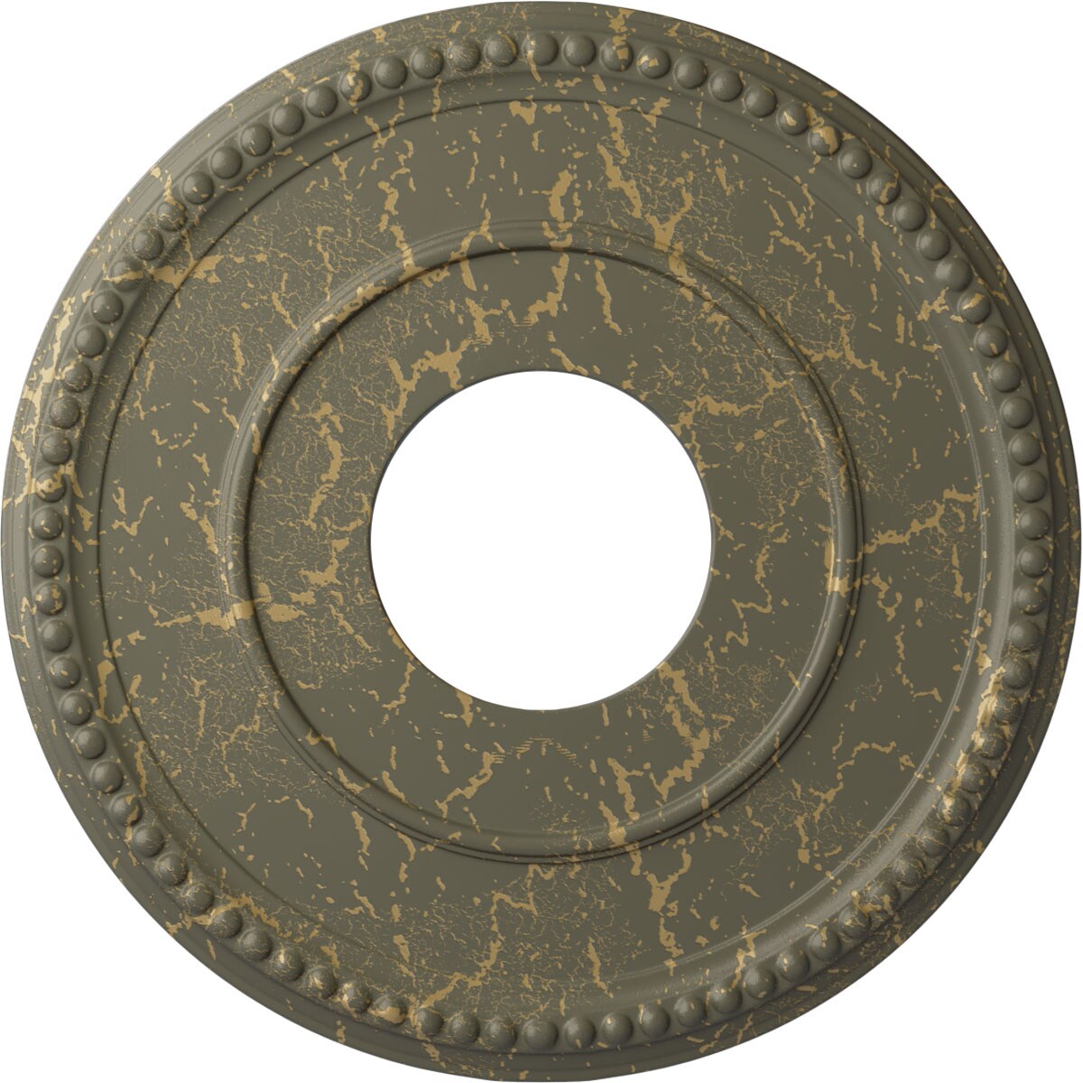 Ekena Millwork CM12BRWHC Bradford 12.5-in W x 12.5-in L Painted Witch Hazel Crackle Polyurethane Whole Ceiling Medallion