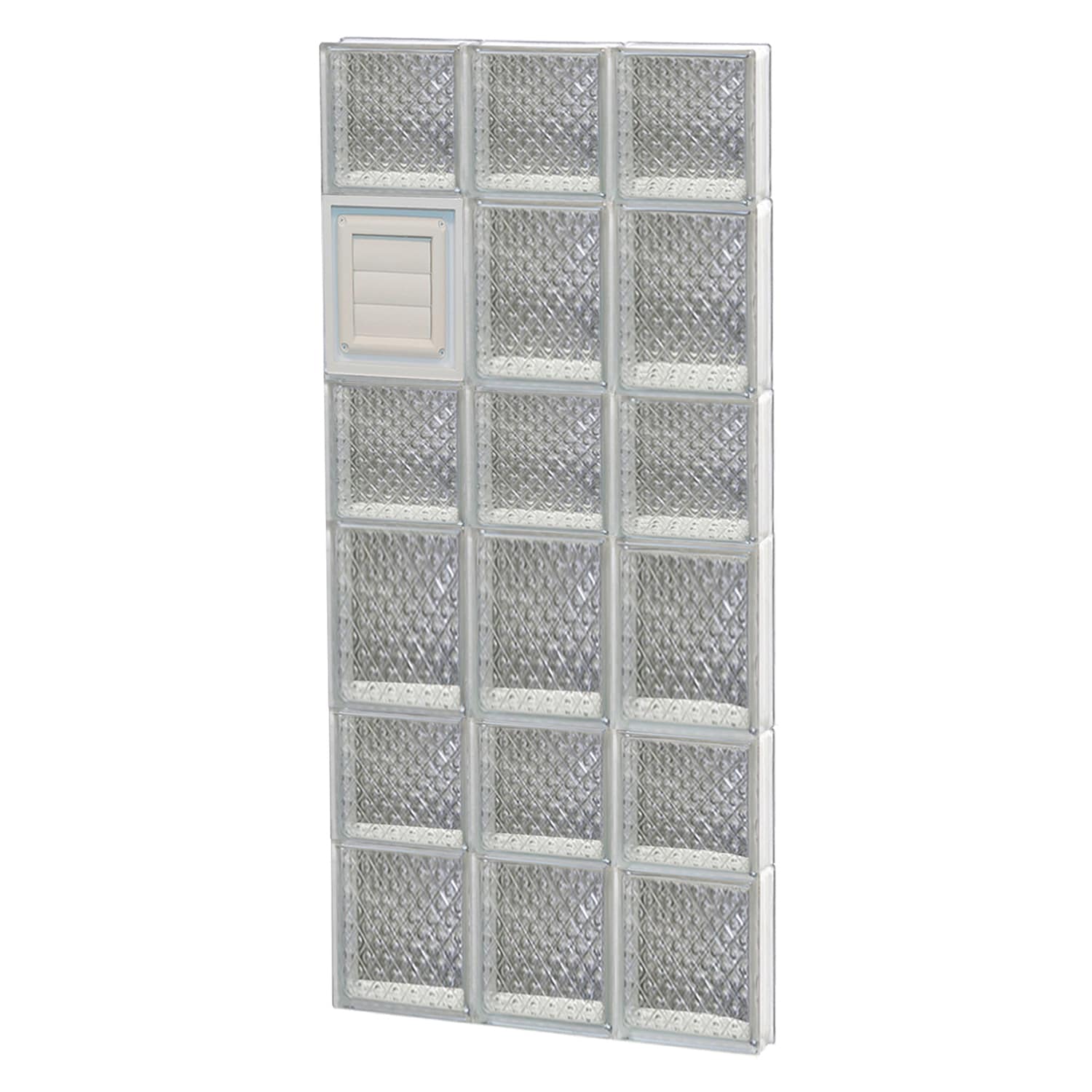 REDI2SET D1842DP Diamond Glass 17-1/4-in x 40-1/2-in Frameless Replacement Dryer vent Glass Block Window