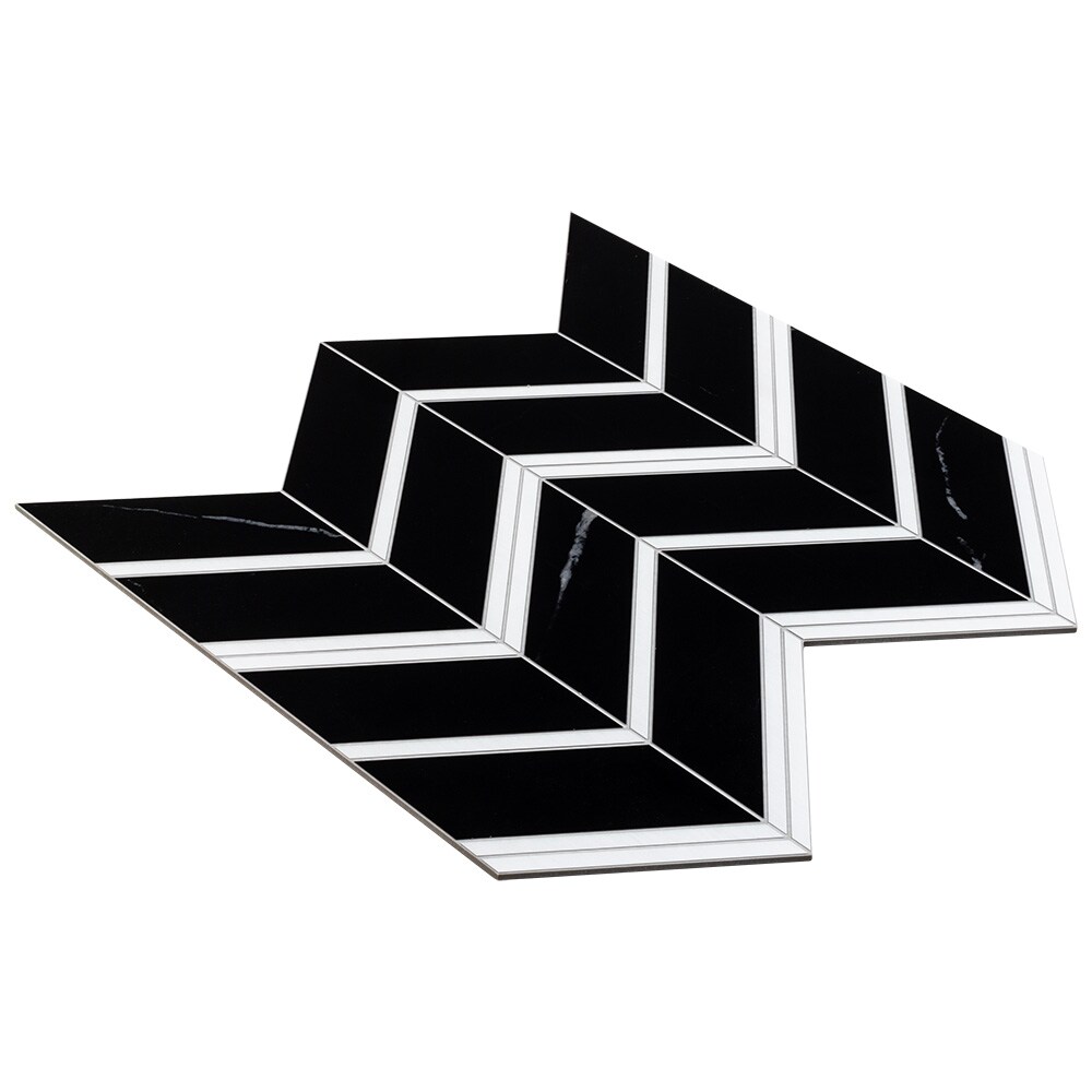 Peelandstick Tile Peel And Stick Black And White Blaze Black And White 10 In X 12 In Matte Pvc 2020