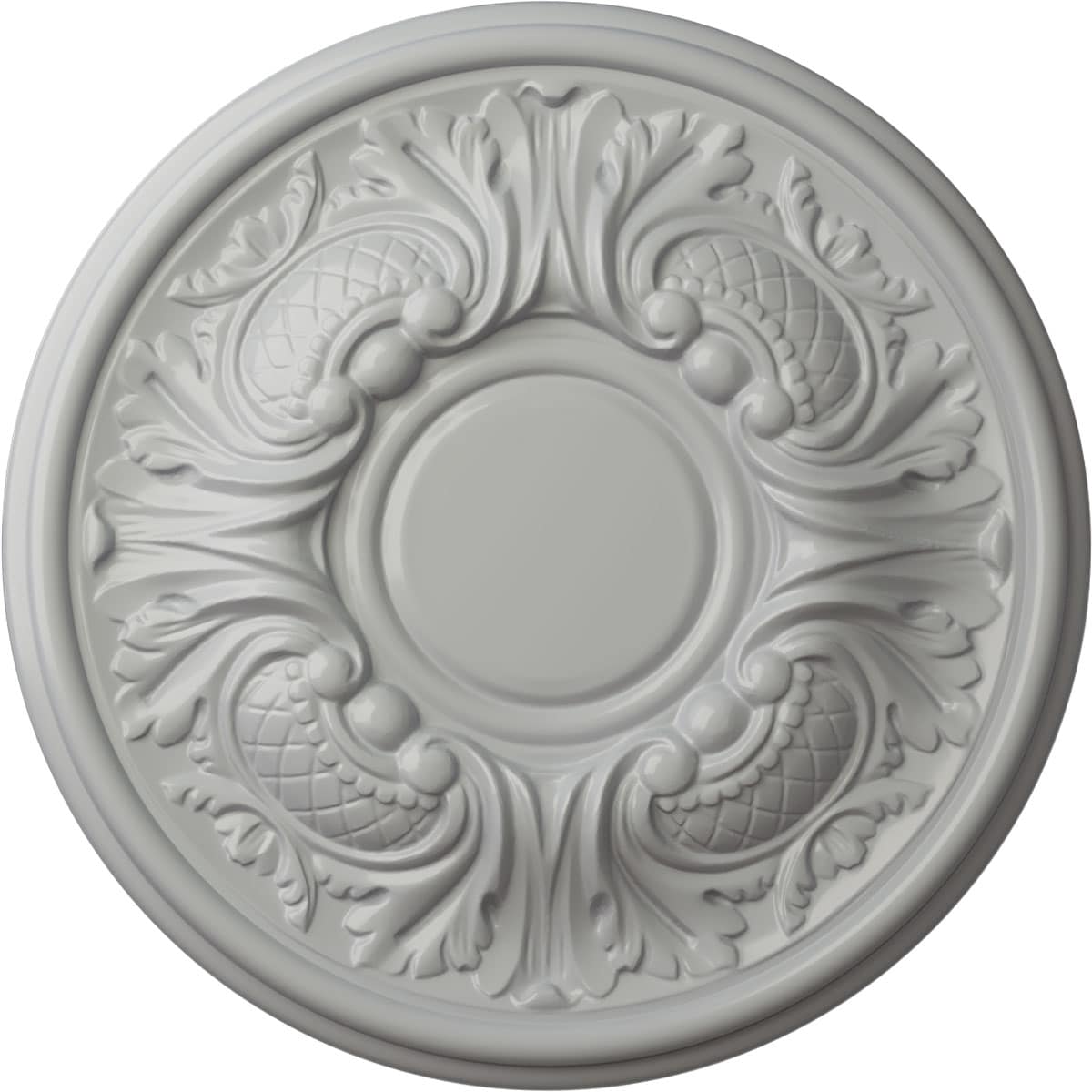 Ekena Millwork CM11WAFRF Wakefield 11.75-in W x 11.75-in L Painted Frost Polyurethane Whole Ceiling Medallion