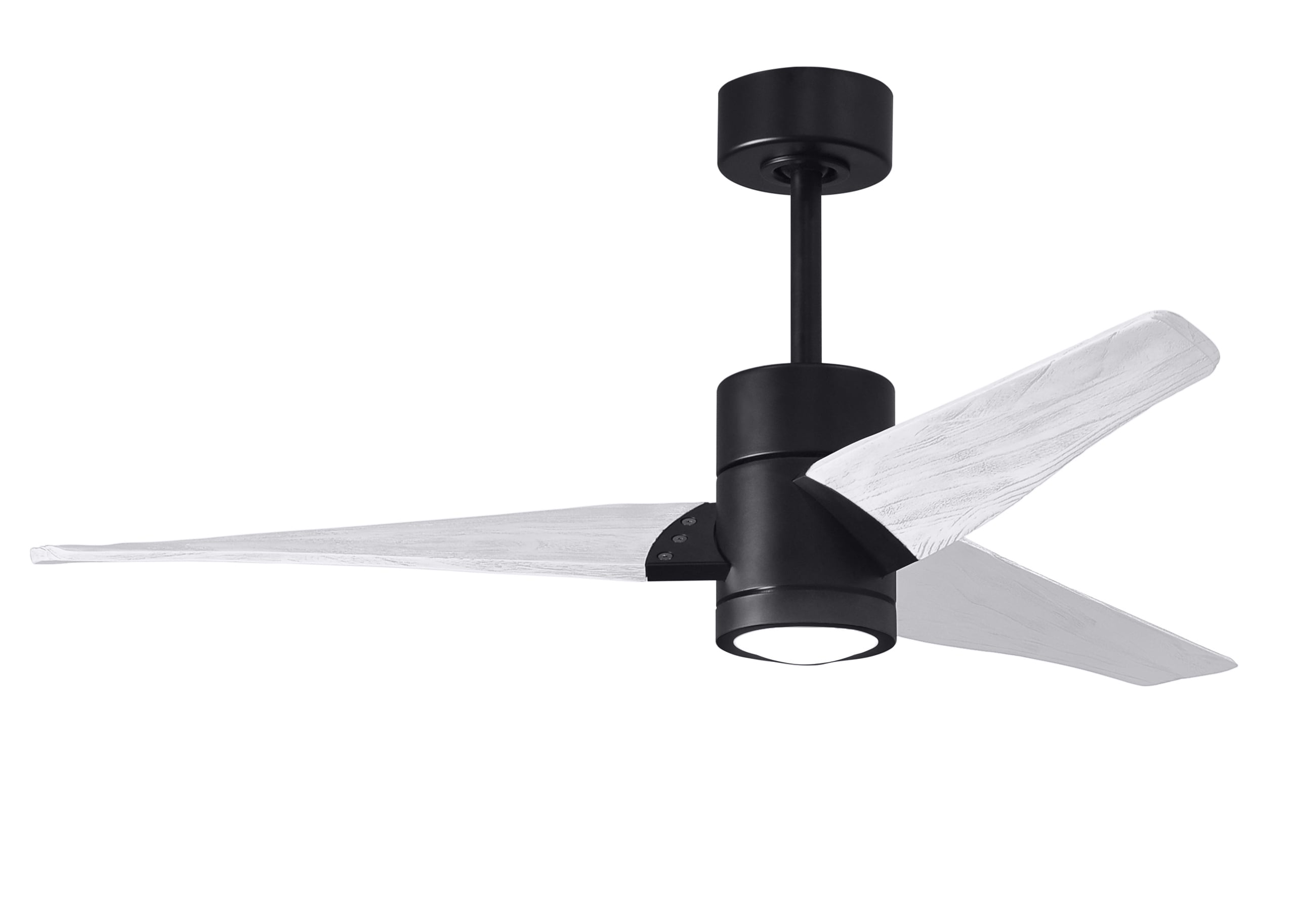 Matthews Fan Company SJ-BK-MWH-52 Super Janet 52-in Color-Changing Integrated LED Outdoor Matte Black with Matte White Blades Ceiling Fan With Light - Remote Included ( 3 -Blade )