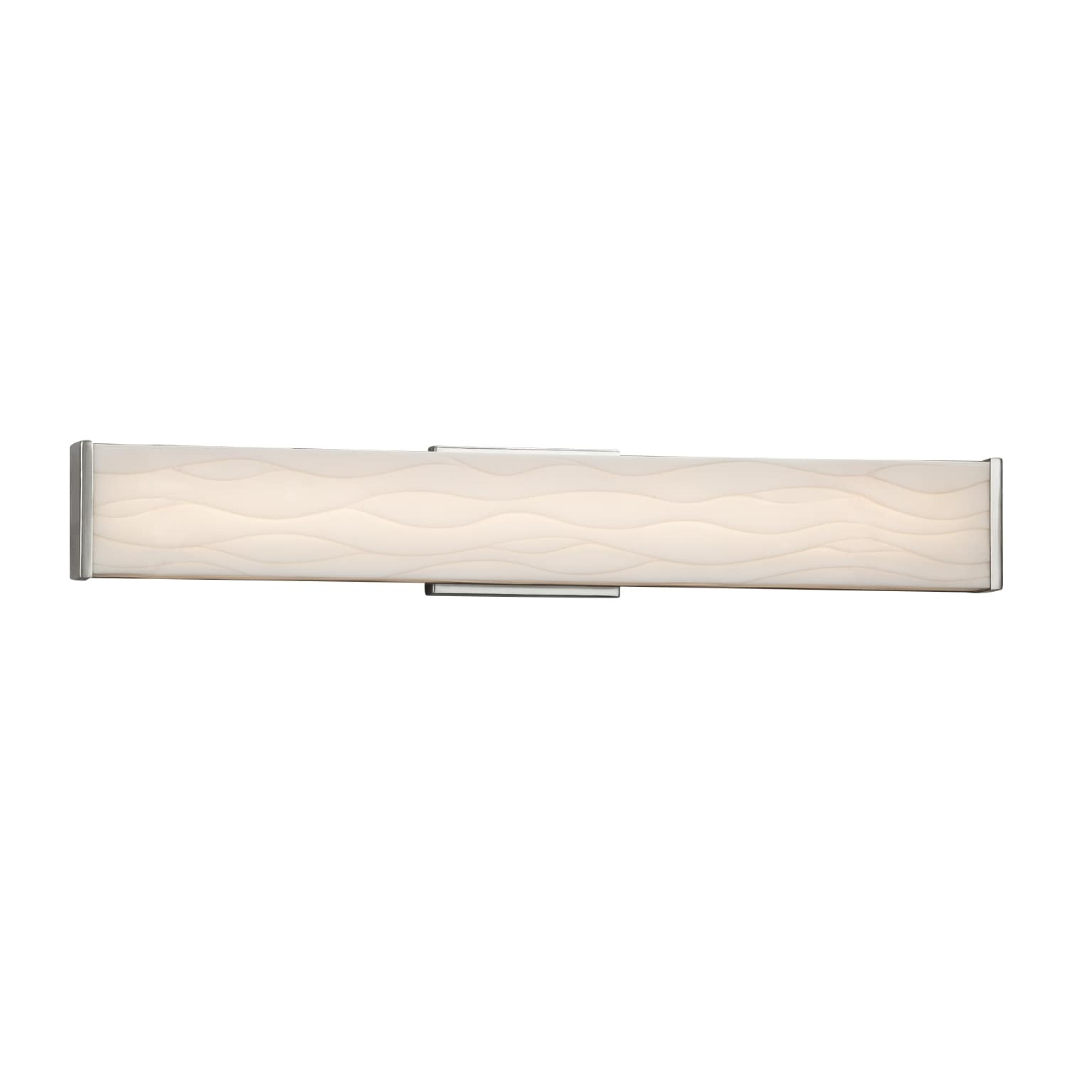 Justice Design Group PNA-8605-WAVE-NCKL Porcelina 28.5-in 1-Light Brushed Nickel LED Transitional Vanity Light