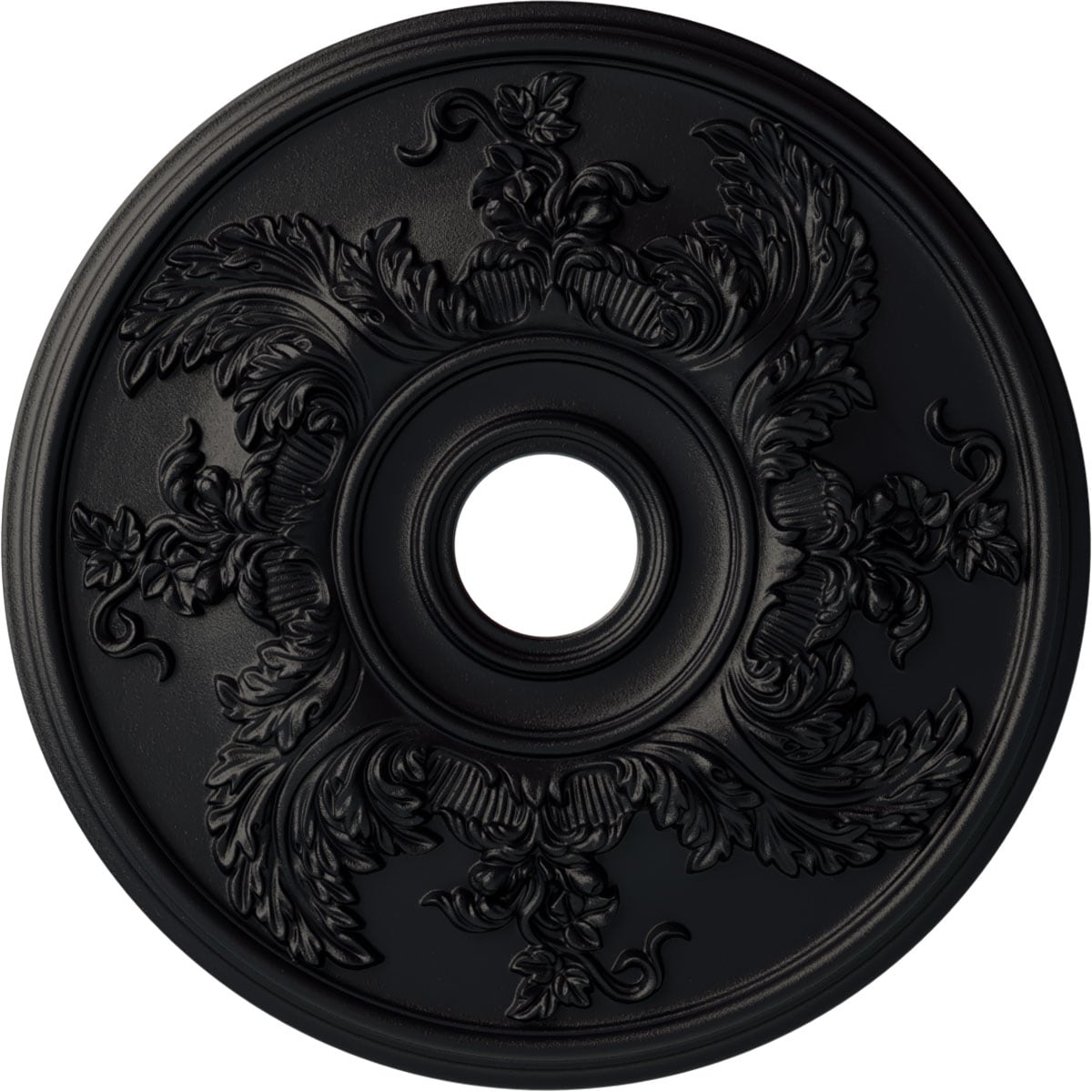 Ekena Millwork CM23ACSGS Acanthus Twist 23.625-in W x 23.625-in L Painted Steel Gray Polyurethane Whole Ceiling Medallion