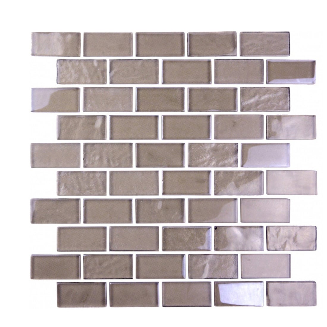 Abolos LWSLAN0102-GC Landscape Bronze Textured 12-in x 12-in Glossy Glass Brick look Mosaic Floor and Wall Tile ( 12.32-sq ft Carton )