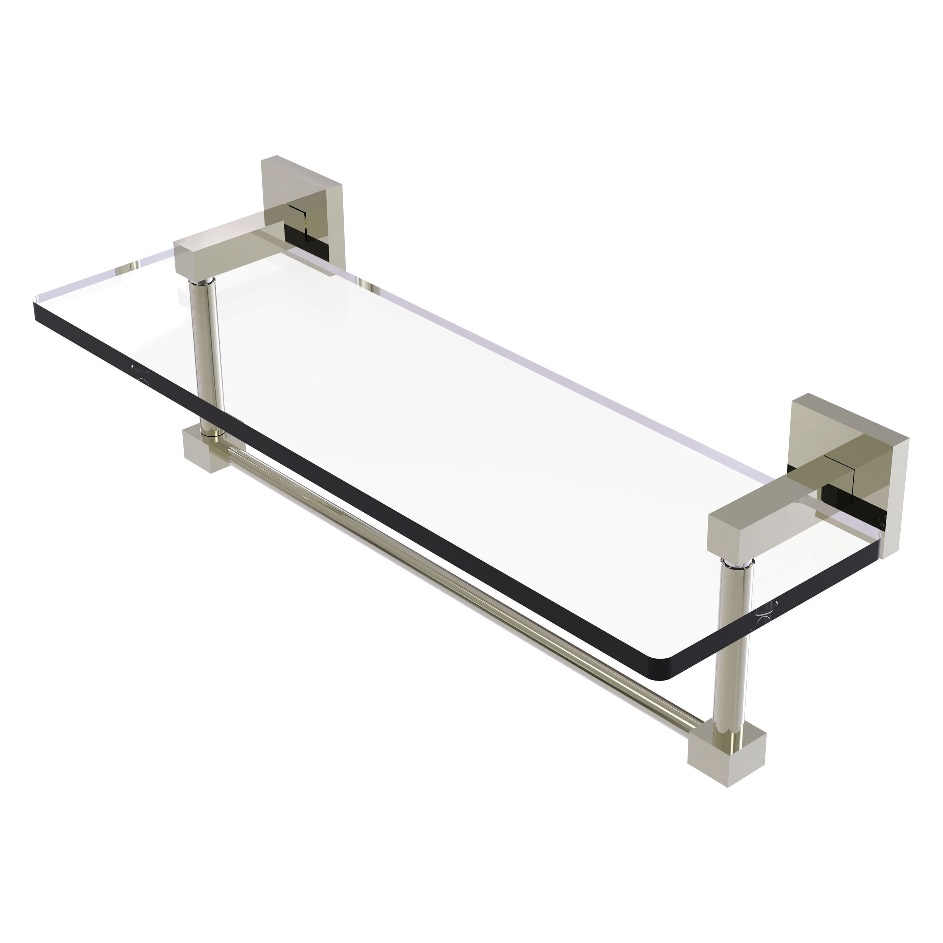 Allied Brass MT-1-16TB-PNI Montero Polished Nickel Wall mount Bathroom Shelf ( 16-in x 5.3-in x 5-in )