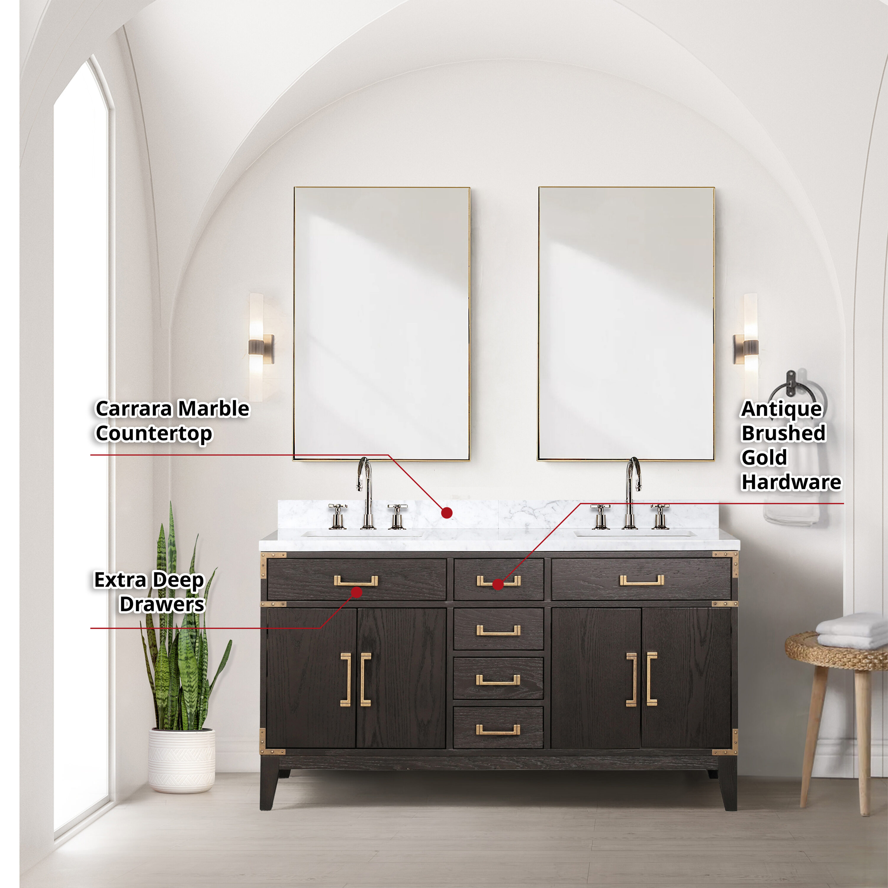 Lexora LVW60DK100 Bath-Vanity-Combo - View #7