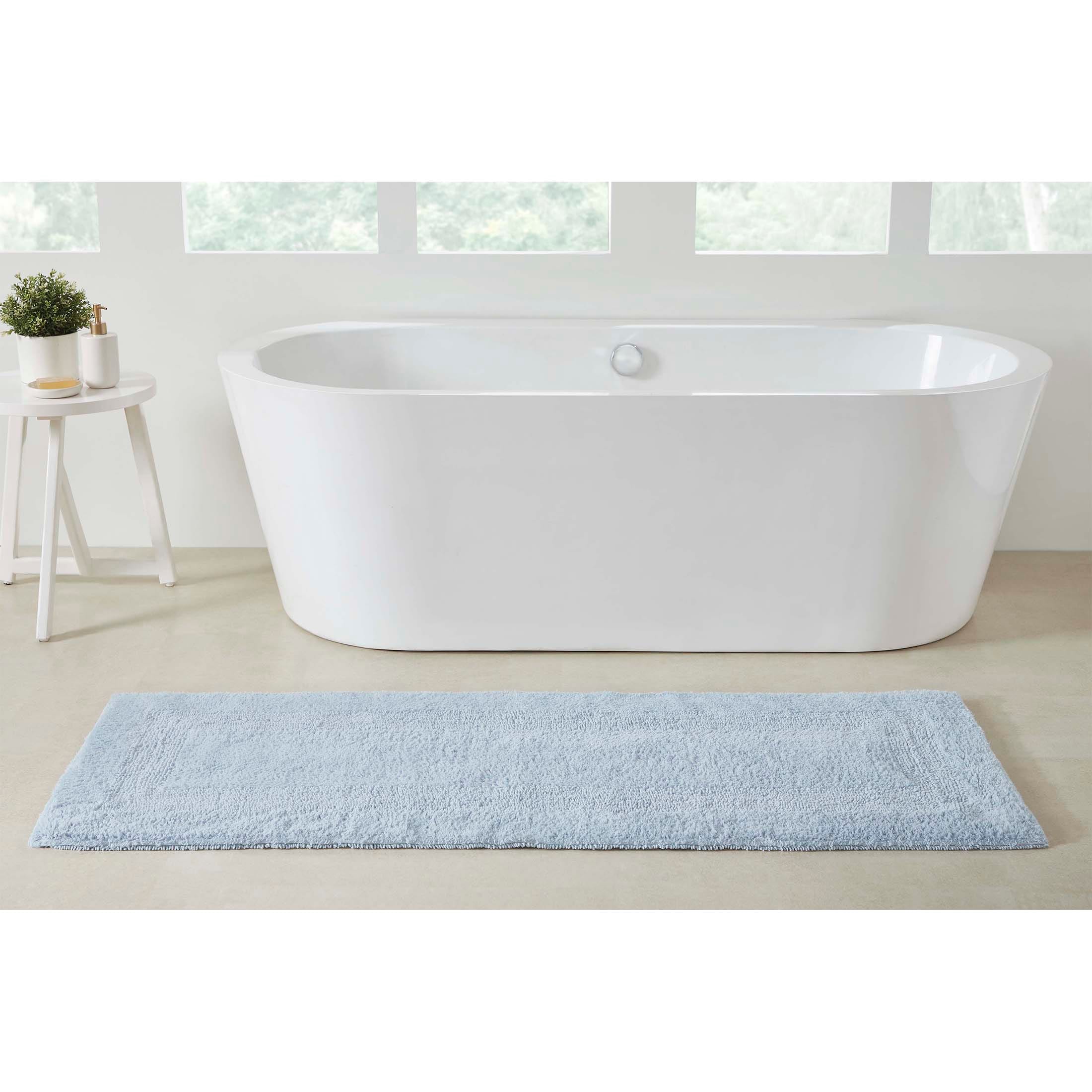 VCNY Home Jessica 24-in x 60-in Light Blue Cotton Bath runner