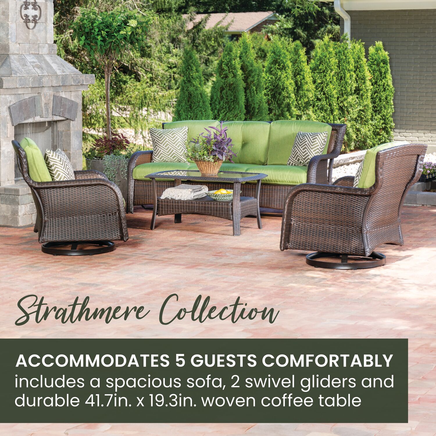 Hanover STRATH4PCSW-S-GRN Patio-Conversation-Sets - View #4