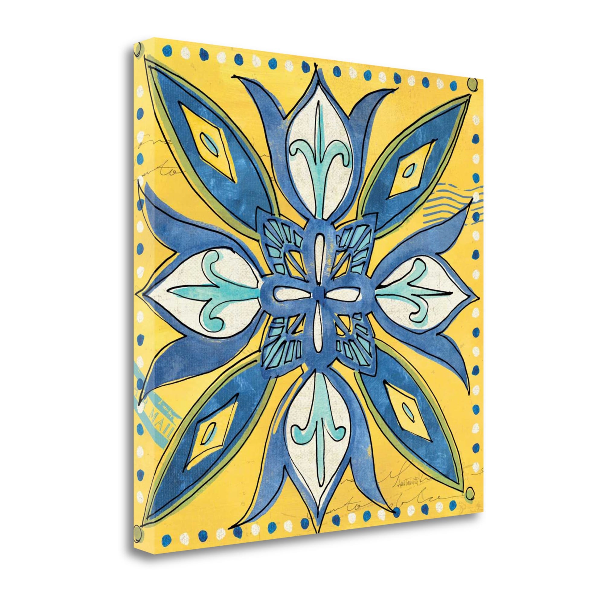 Tangletown Fine Art WA615614-2424C Tuscan Sun Tile Ii Anne Tavoletti 24-in H x 24-in W Abstract Print on Canvas