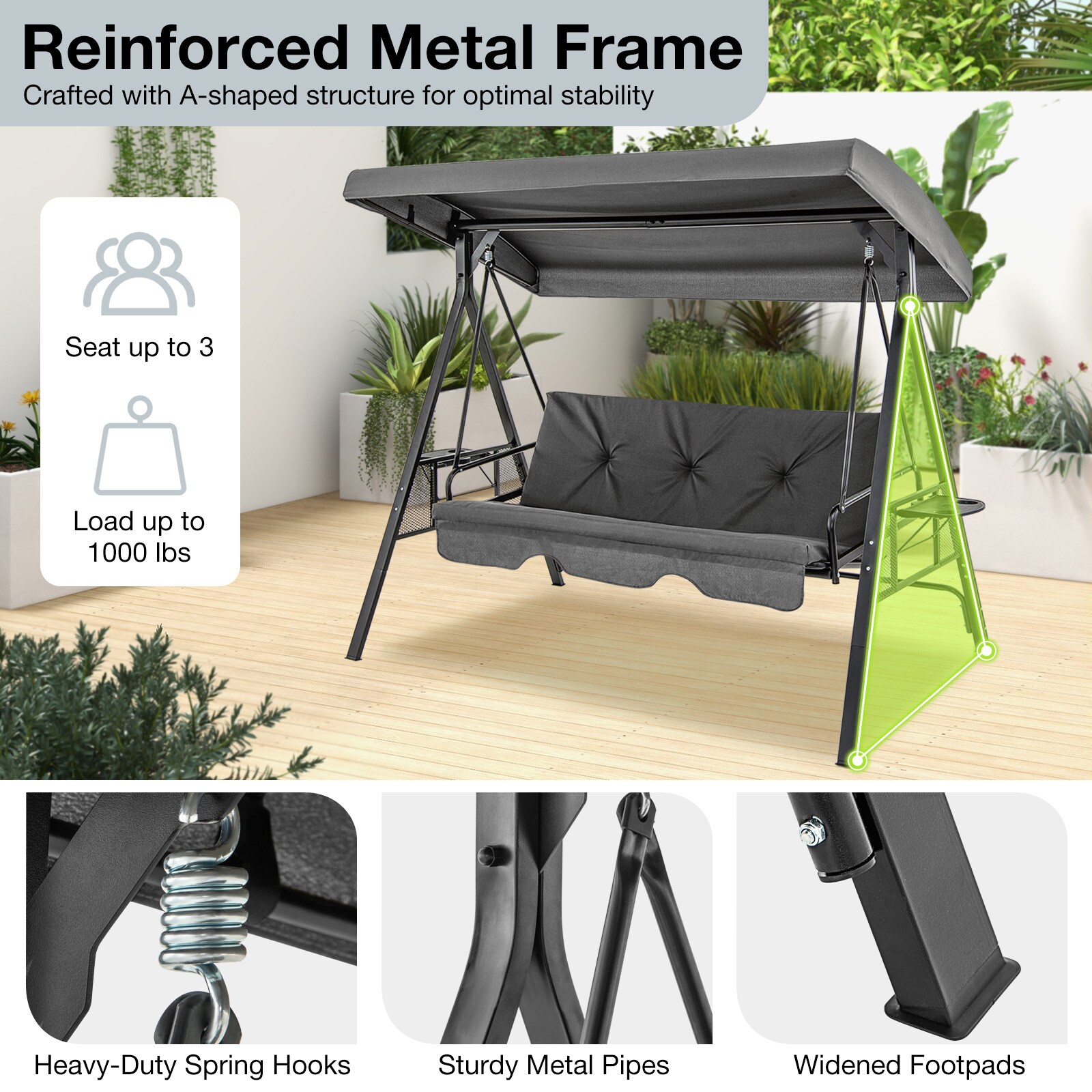 WELLFOR DOG3004BE Swing-Gliders - View #4