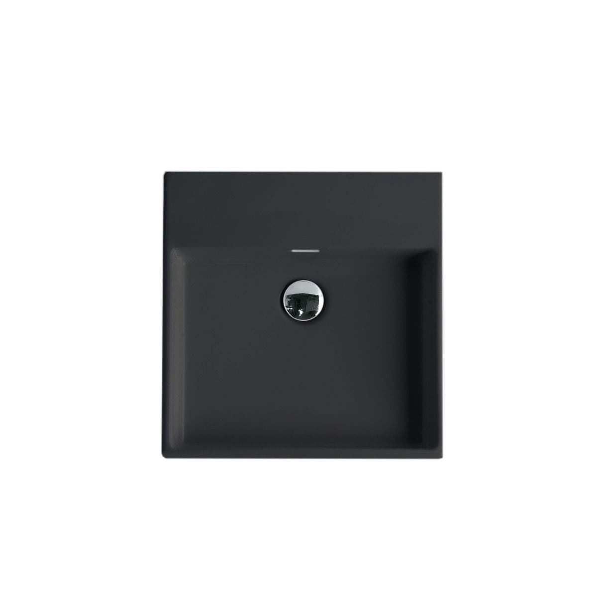 WS Bath Collections PLAIN 45W.00 BM Plain Ceramic Wall-mount Square Modern Matte Black Bathroom Sink ( 17.7-Inches x 17.7-Inches )