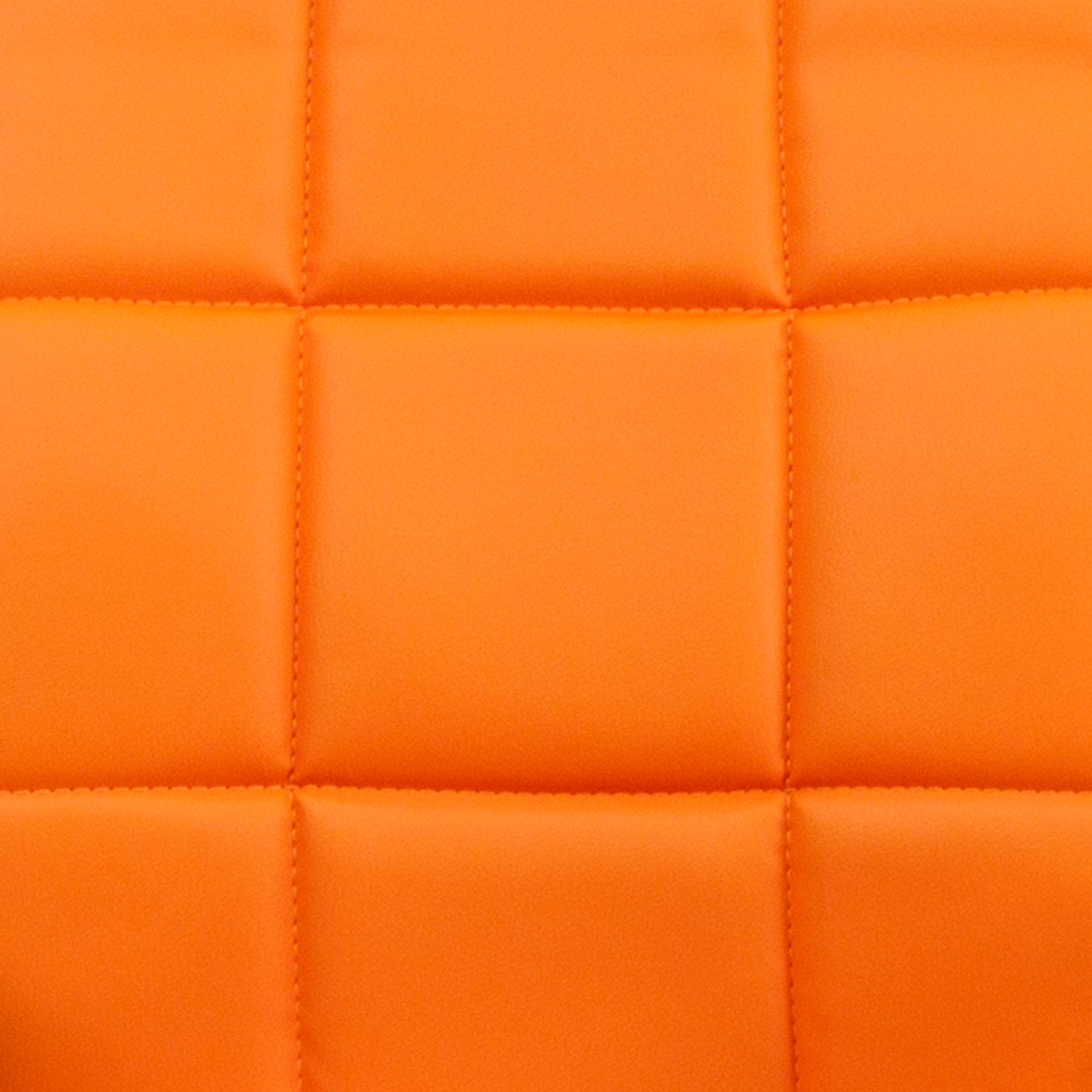 Ergonomic Mid-Back Orange Vinyl Swivel Task Chair