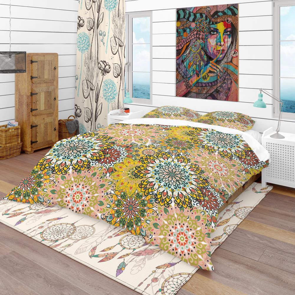 Designart BED18607-T 3 -Piece Yellow Twin Duvet cover Set