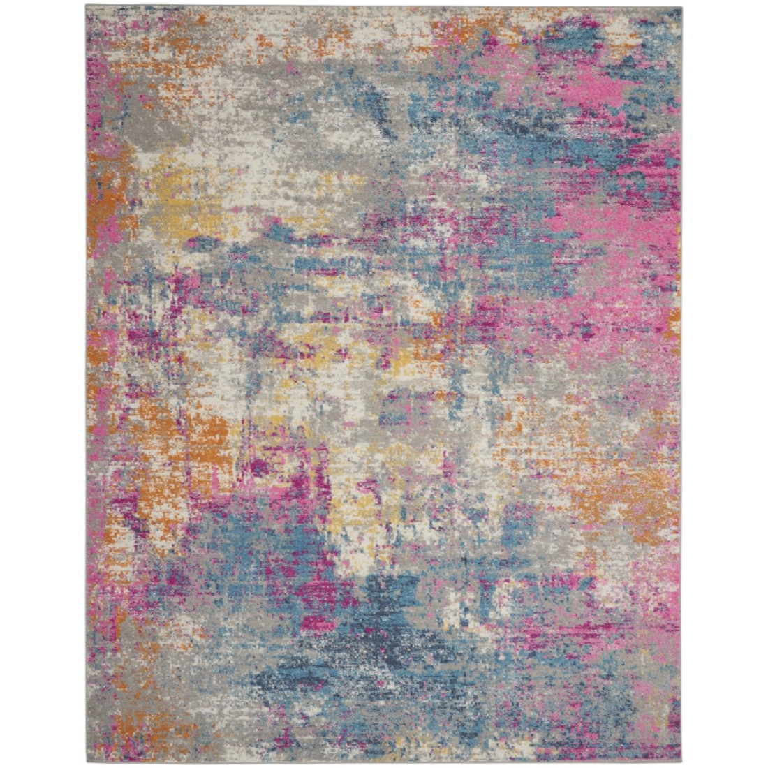 HomeRoots 4000385716 7 x 10 (ft) Polypropylene Ivory Multi Rectangular Indoor Abstract Area rug