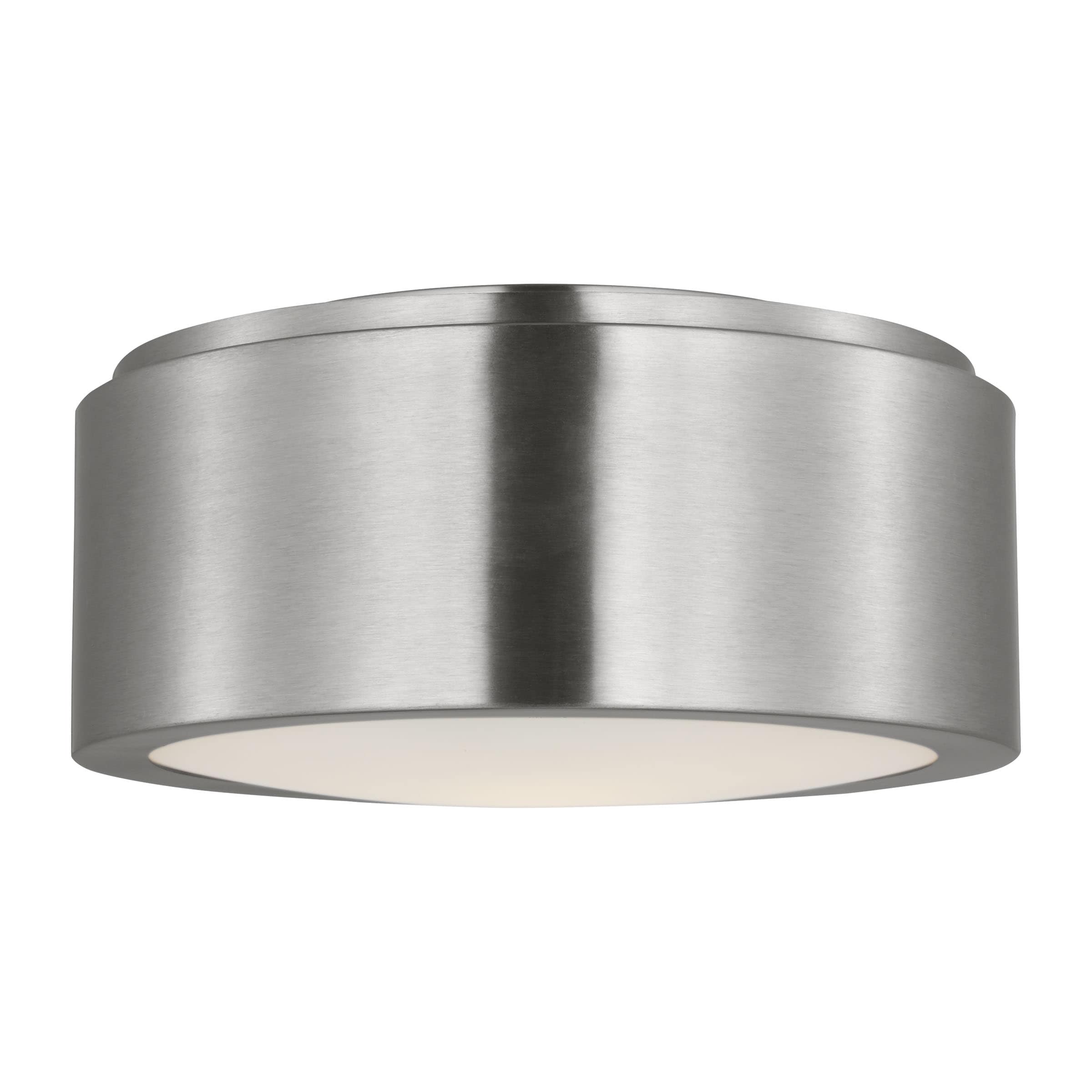 Generation Lighting GLF1041BS Albee 1 -Light 10-in Brushed Nickel Semi Flush Mount Light