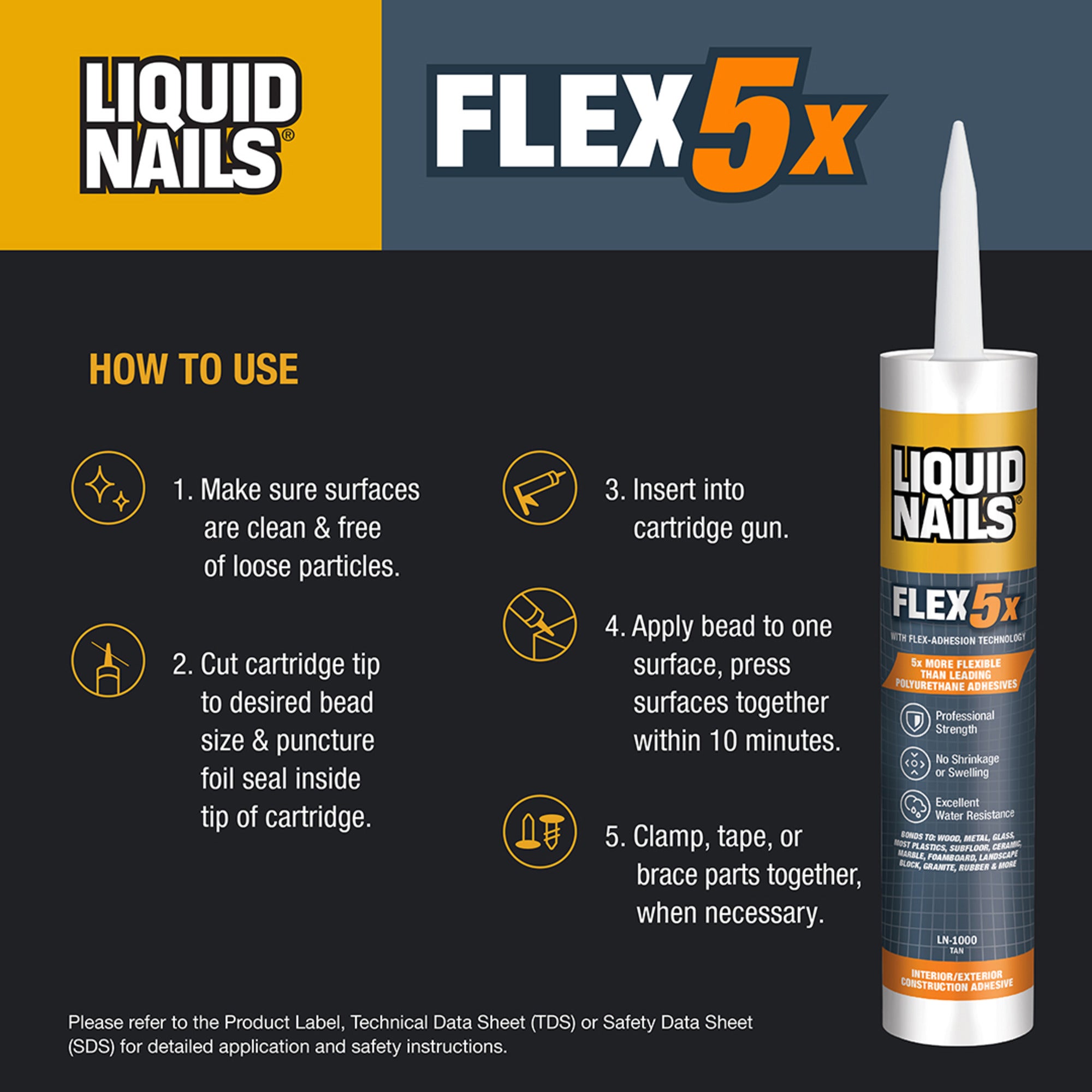 LIQUID NAILS LN-1000 12PK Construction-Adhesive - View #4