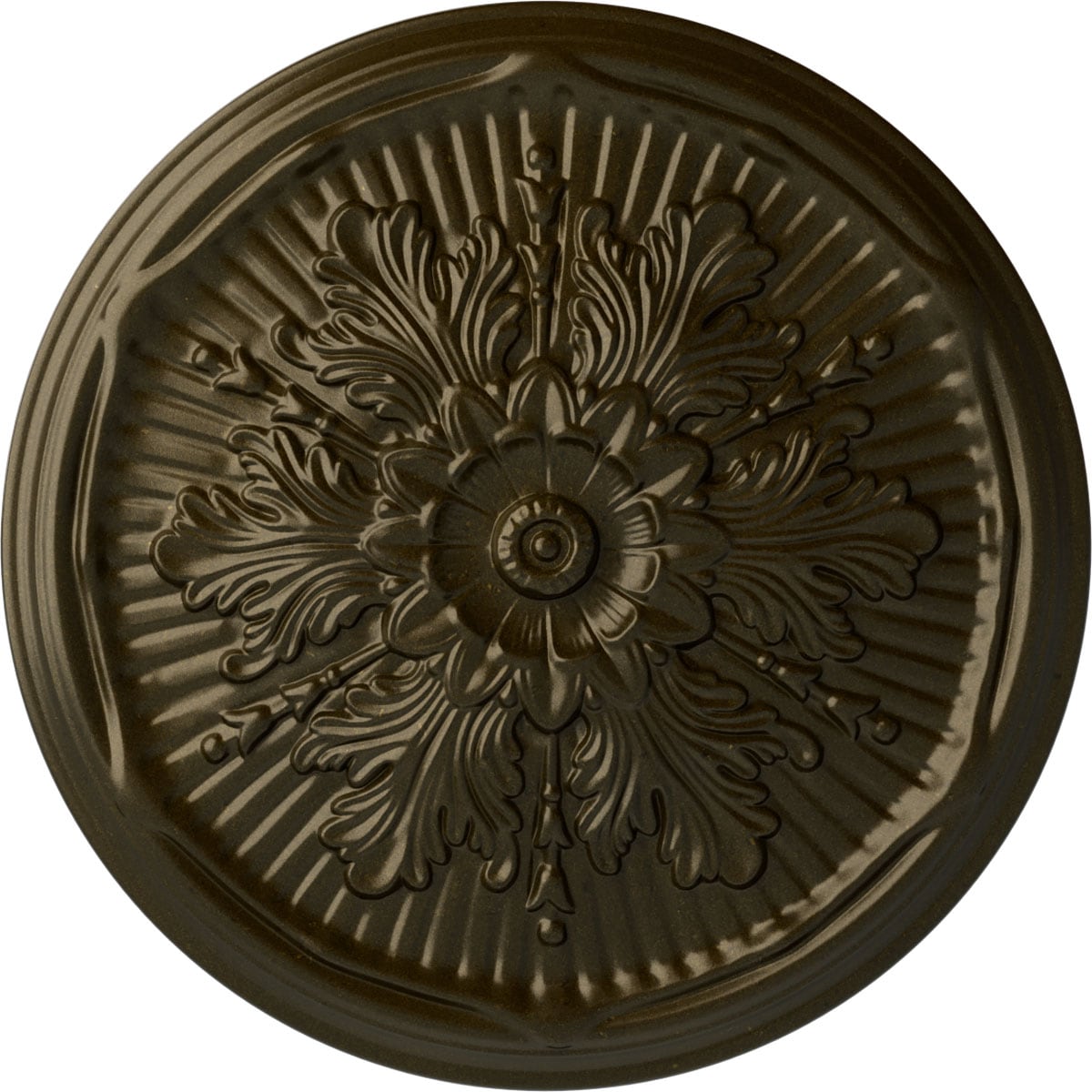Ekena Millwork CM21LUGGS Luton 21-in W x 21-in L Painted Green Gold Polyurethane Whole Ceiling Medallion
