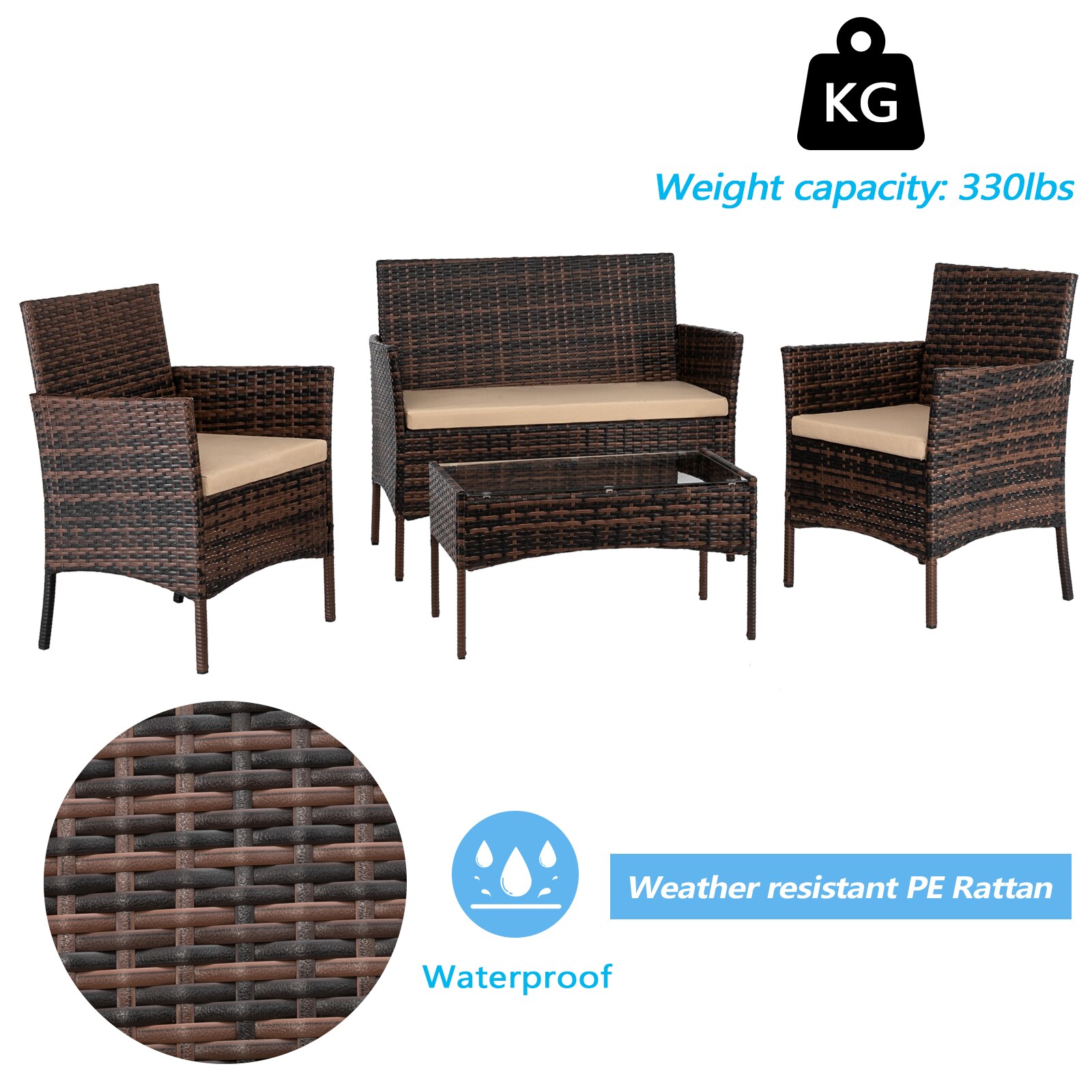 Winado 727501644907 Patio-Conversation-Sets - View #8