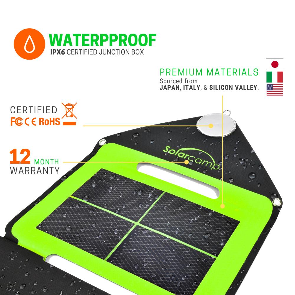 Solarcamp Waterproof Green USB Charger with 2 Ports for iPhones and ...