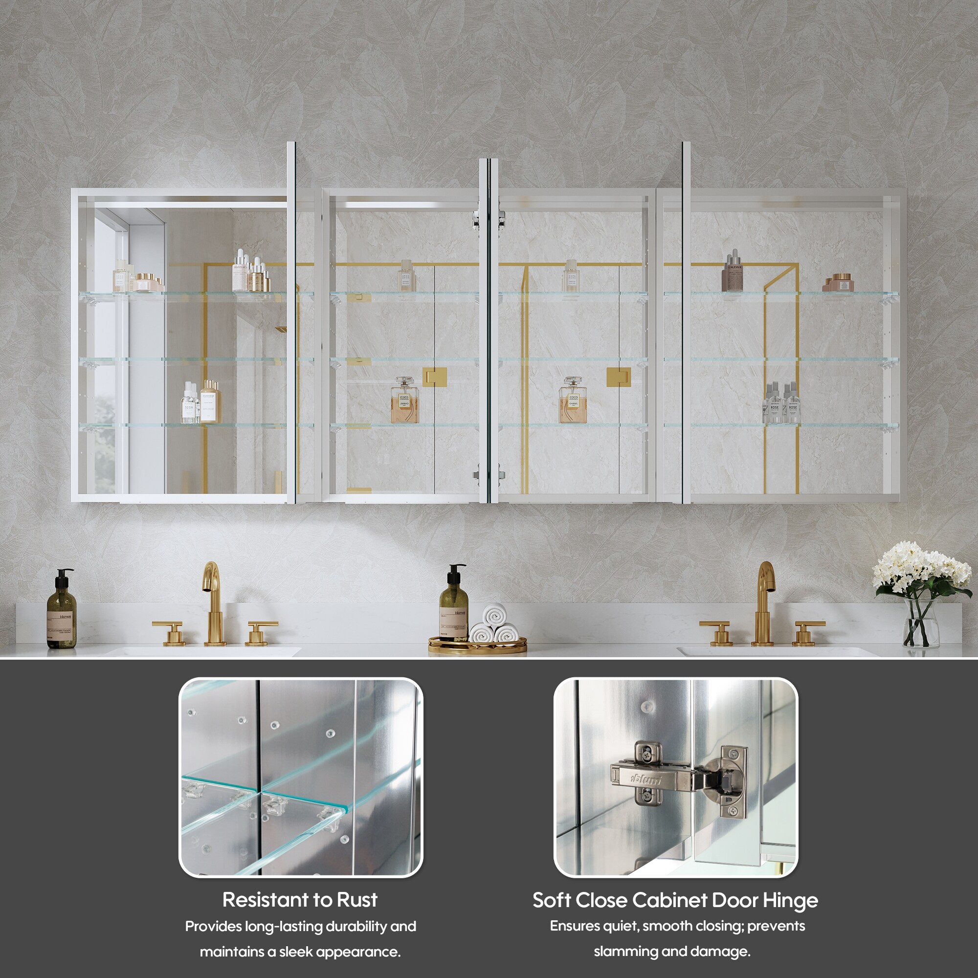WELLFOR M1FM8442MB Bathroom-Medicine-Cabinets - View #4