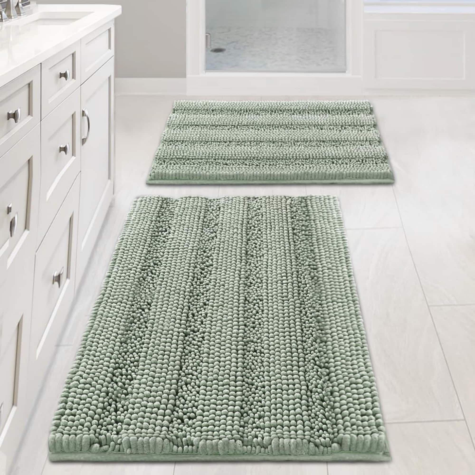 Wudkey Bath Mat Set of 2 Non Skid for Bathroom Floor