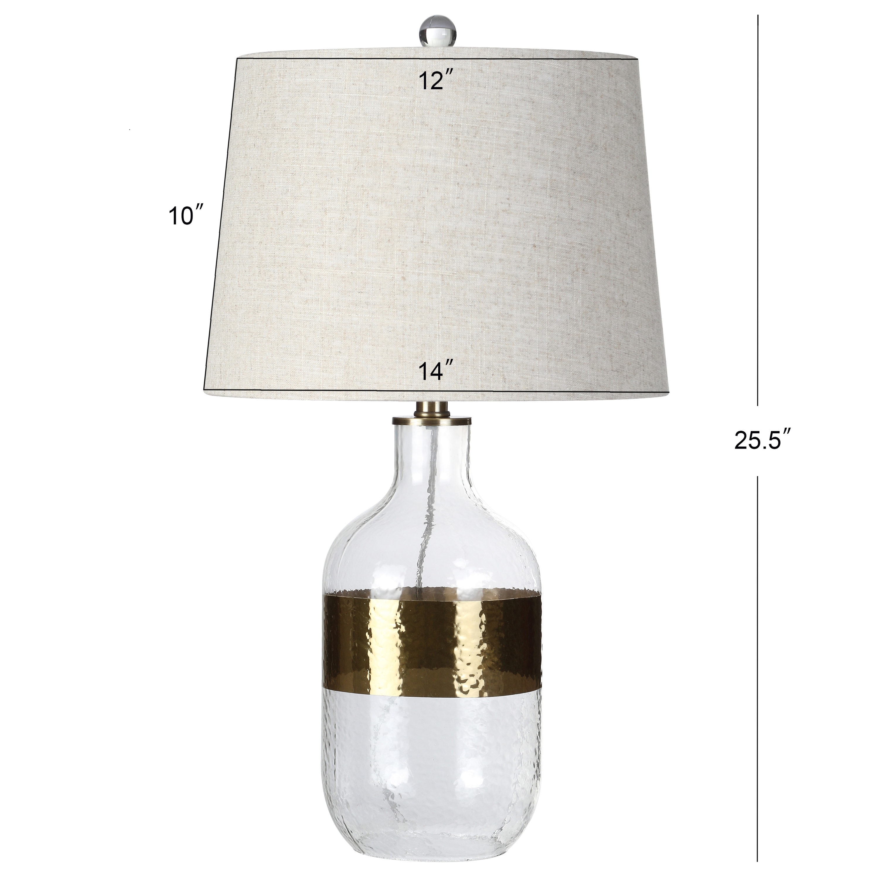 Arcadian 18" Silver Glass LED Table Lamp with Gray Shade