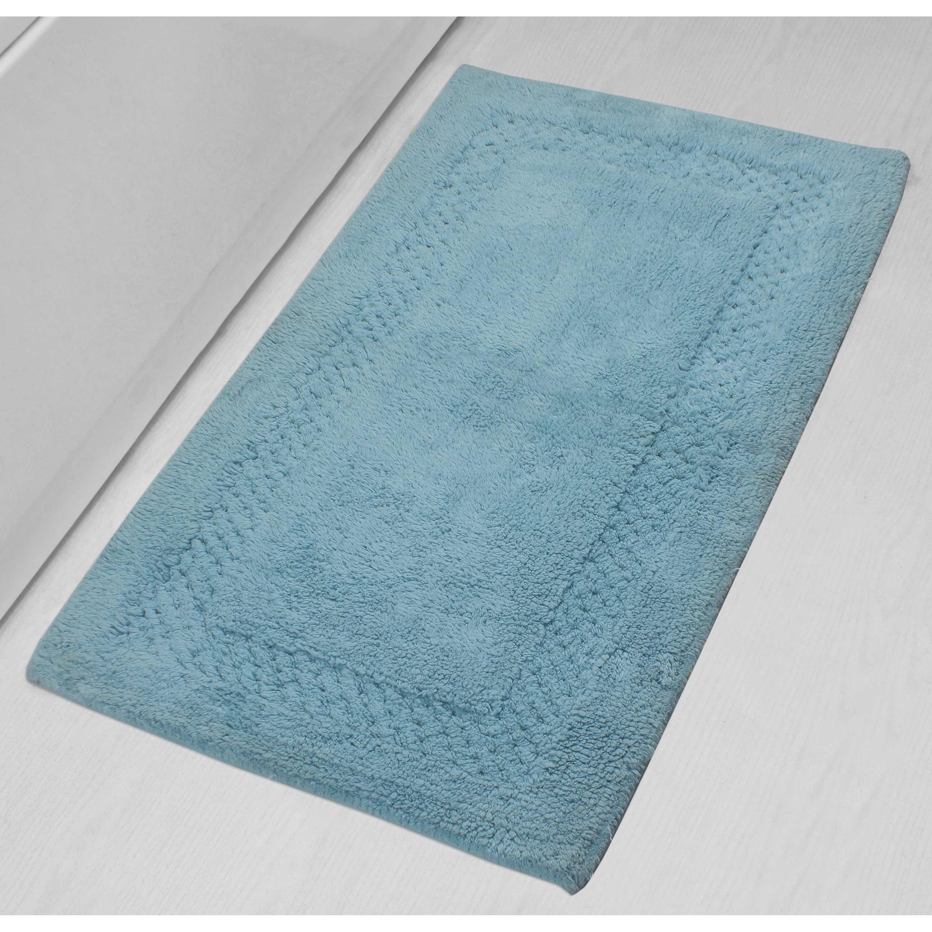 Home Weavers BCL2440AQ Classy 24-Inches x 40-Inches Aqua Cotton Bath rug