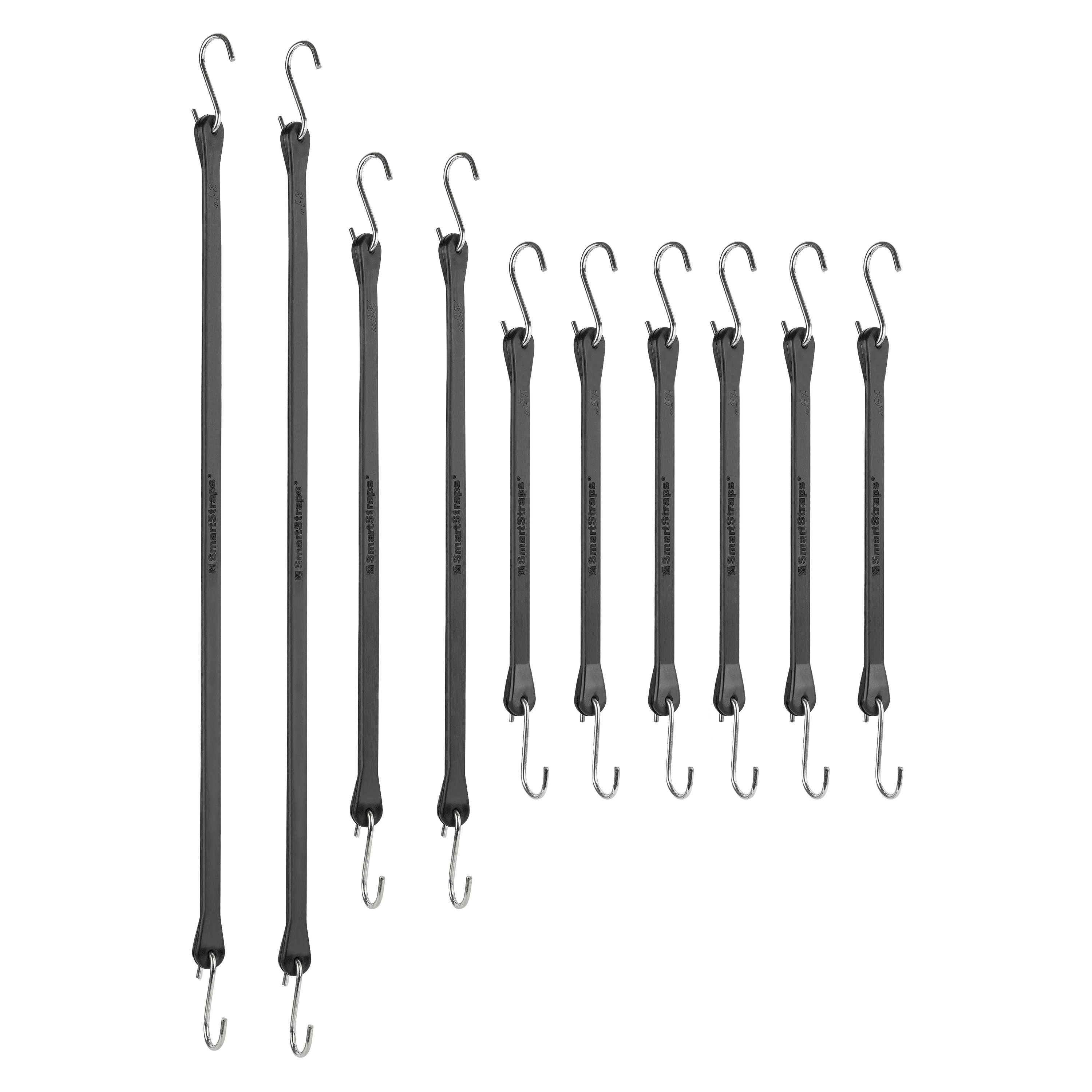 SmartStraps 116 Assorted length Bungee cord with Hooks 10 -Pack