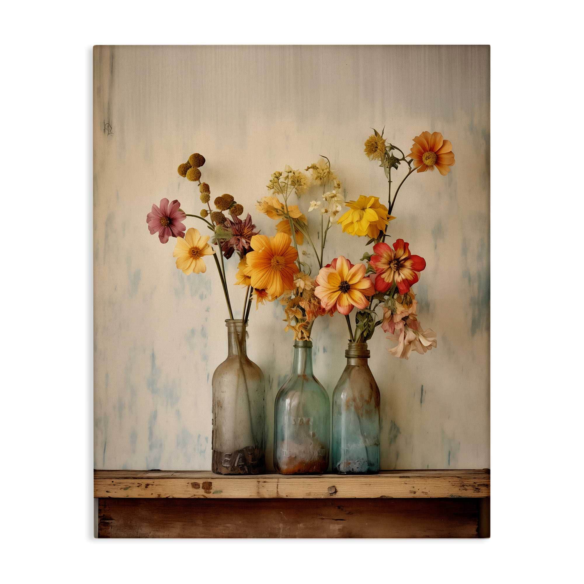 Stupell Industries BT-765-CN-24X30 Rustic Spring Flowers Shelf Canvas design by Arlington Prints