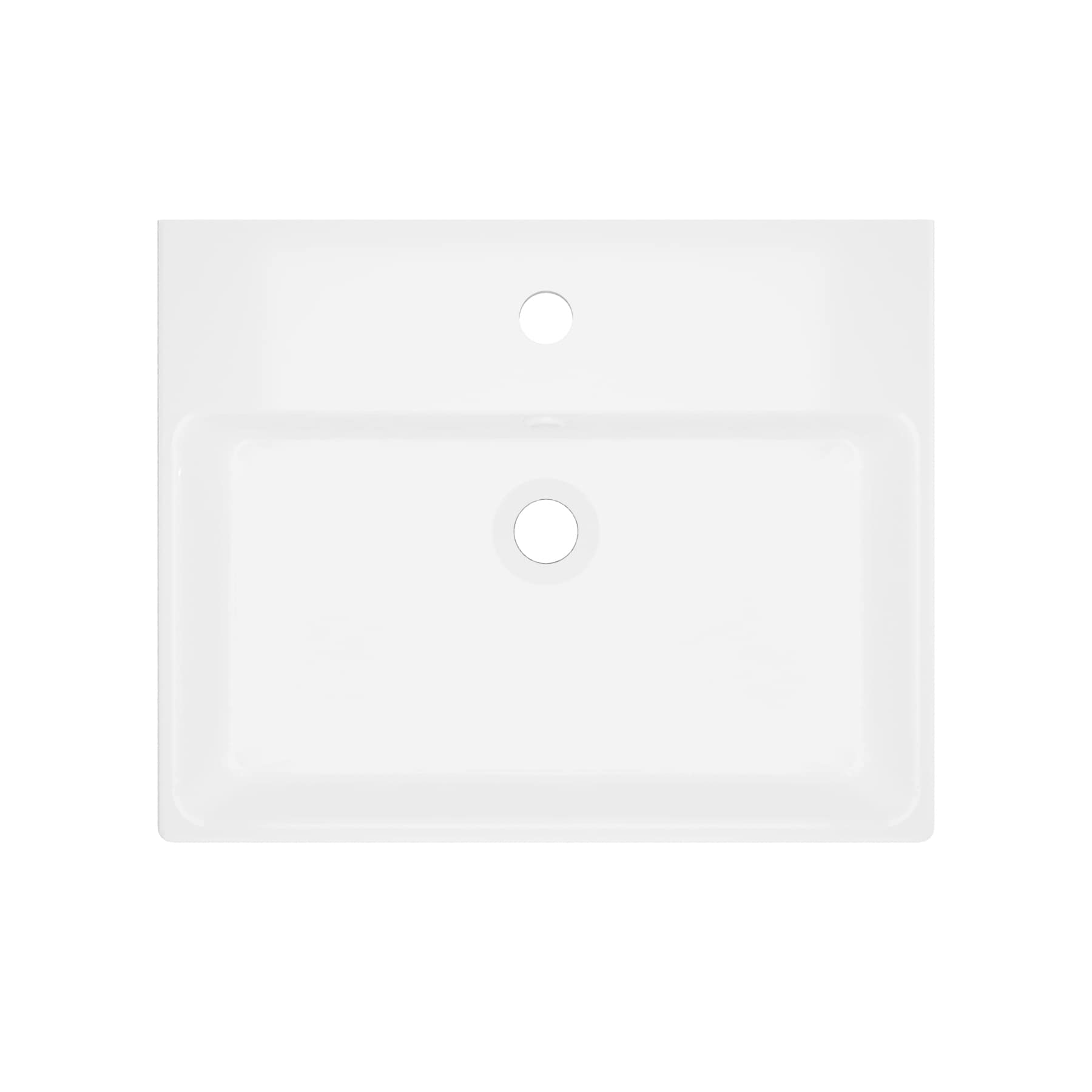 WS Bath Collections Simple Ceramic Wall-mount Square Modern Ceramic ...