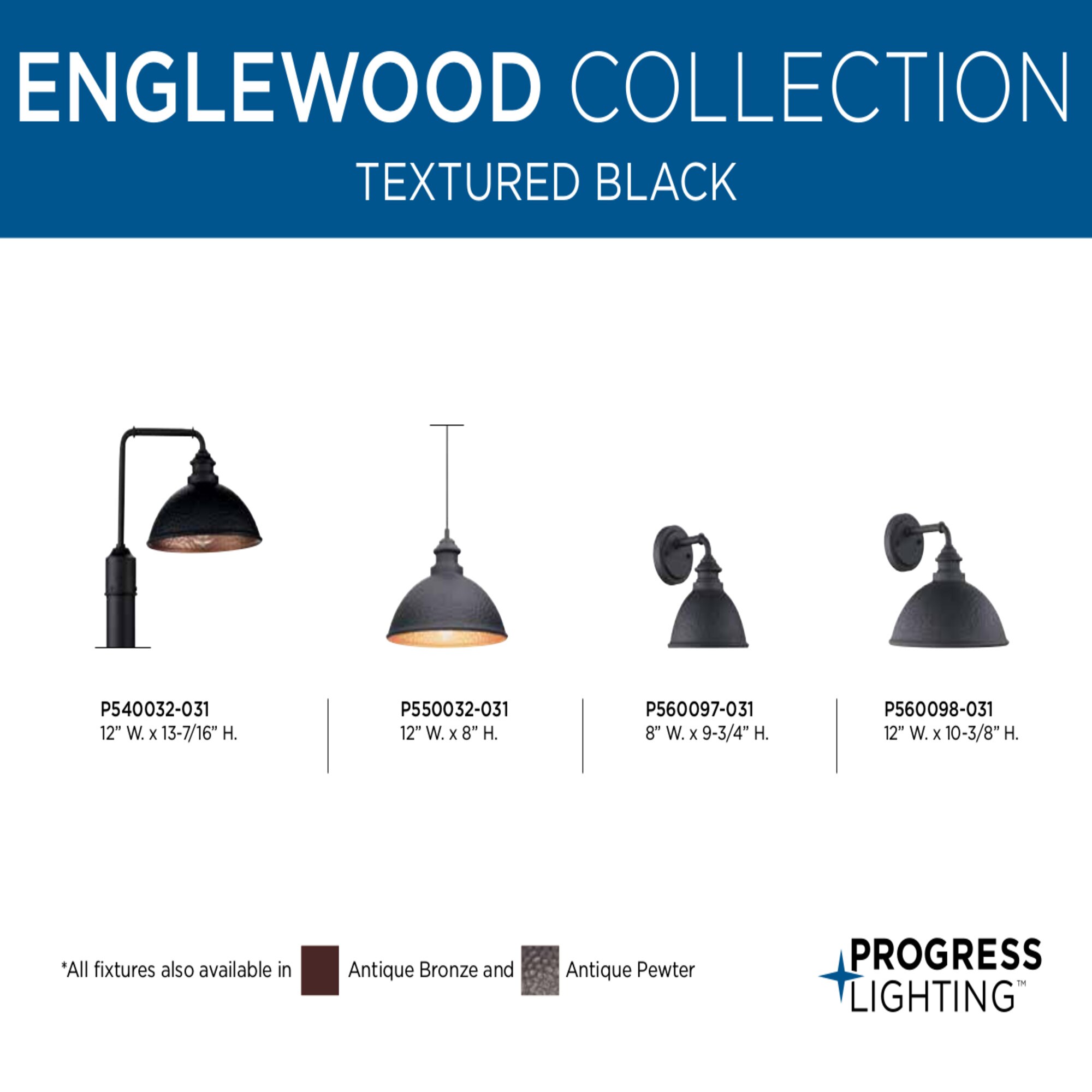 Englewood Black Hammered Copper 12" Outdoor Wall Lantern
