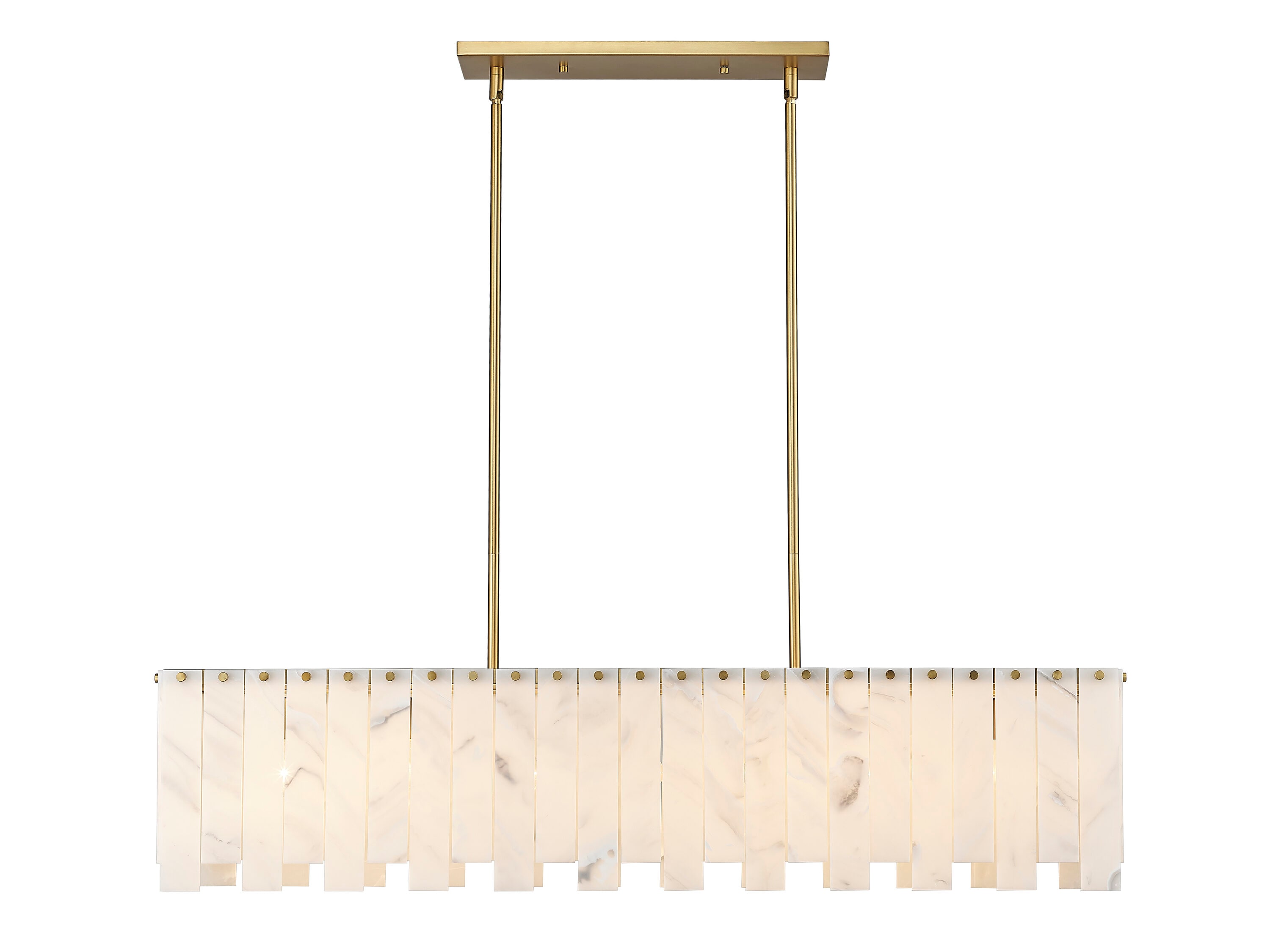 Viviana Contemporary 7-Light Linear Chandelier in Rubbed Brass