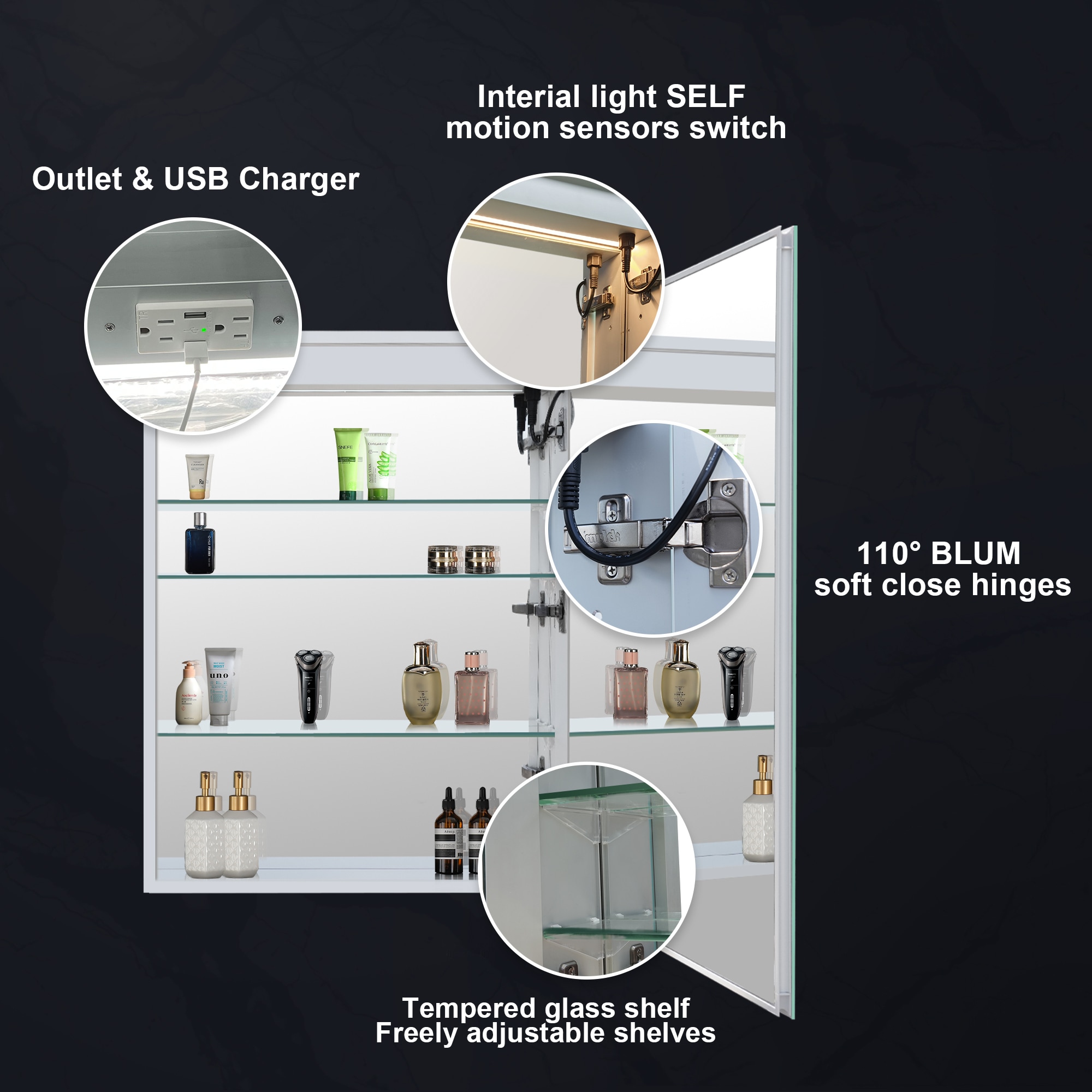 Forclover MEAL-NI2430R Bathroom-Medicine-Cabinets - View #4