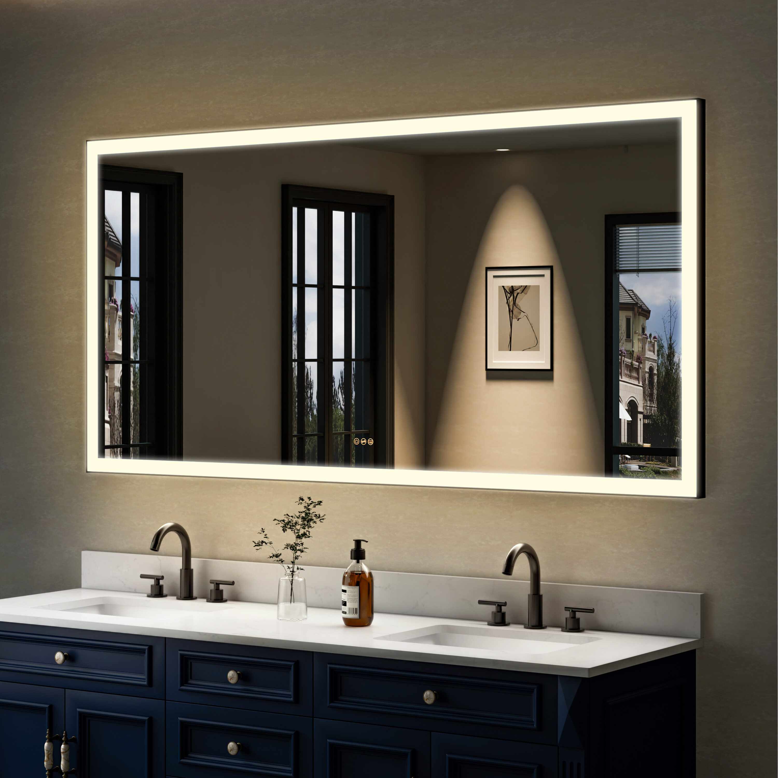WELLFOR W5FM7236MB Framed-Bath-Mirrors - View #3