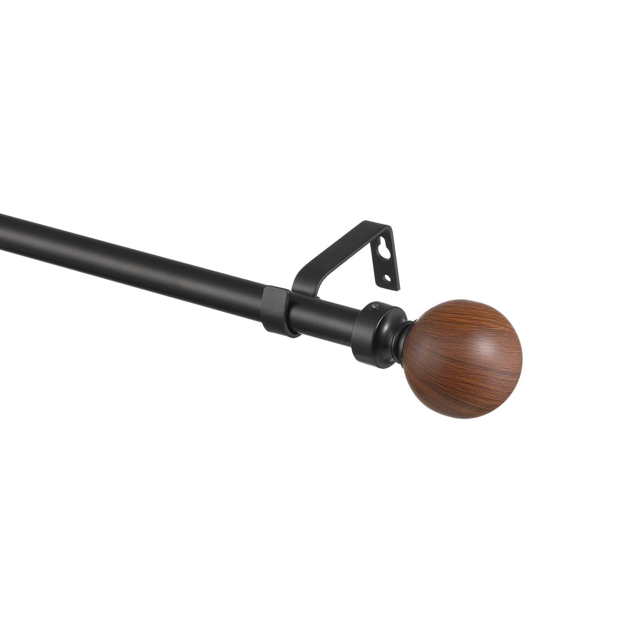 ACROMA 81128BK 28-in to 48-in Matte White Steel Single curtain rod with Finials