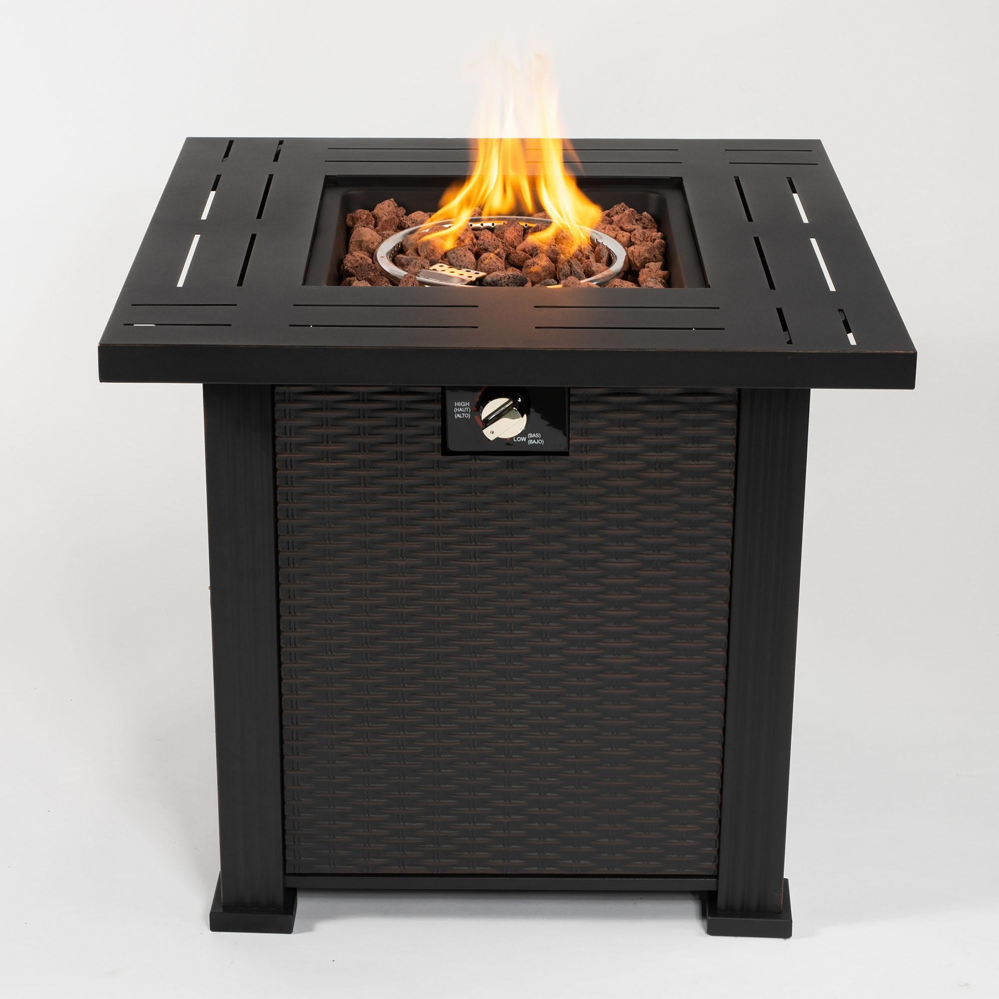 Bayfeve BFAS-2853-FP 28-in W 50000 Maximum BTUs Steel Square Liquid propane Fire pit table