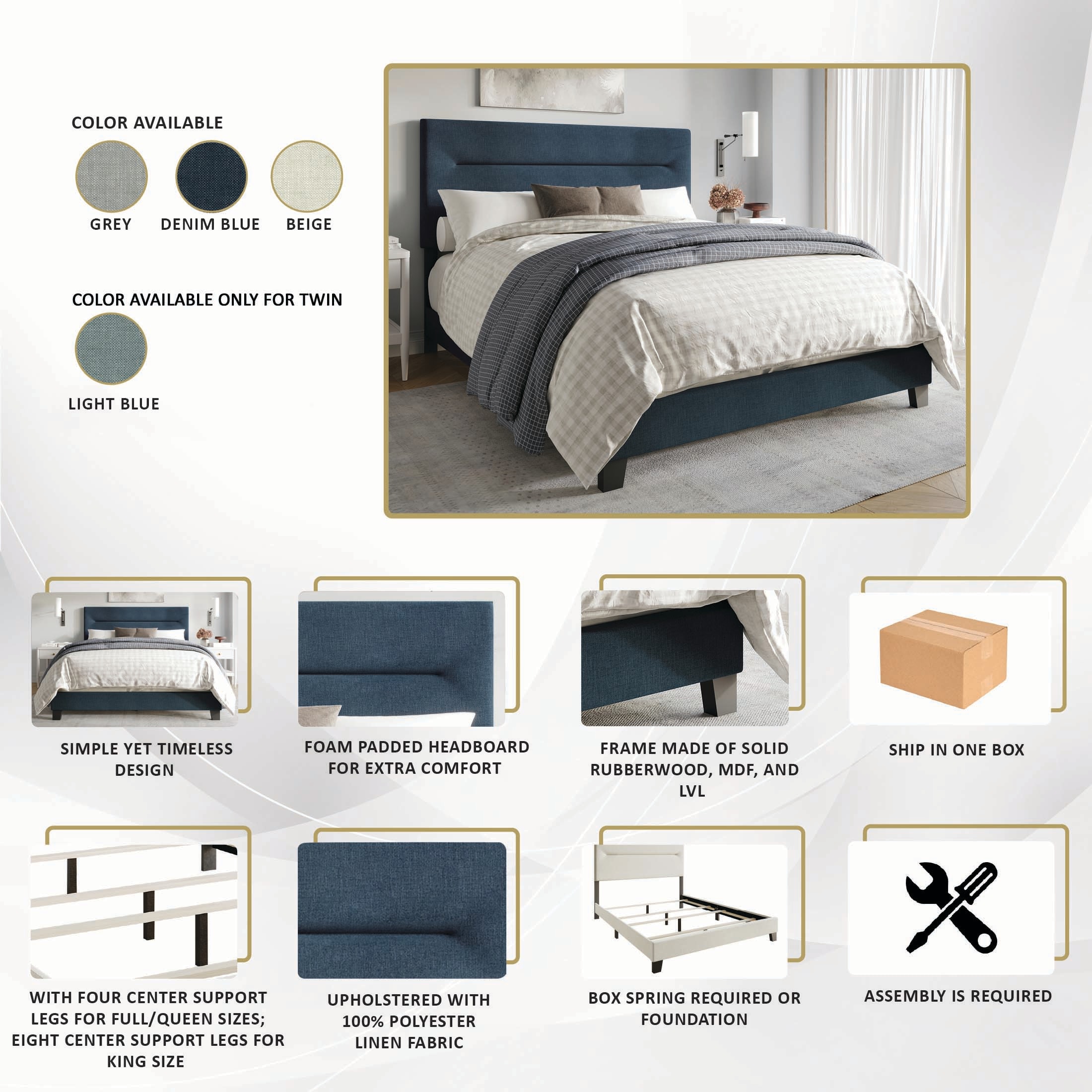 CasePiece C8452TUB-BL-LN beds - View #9