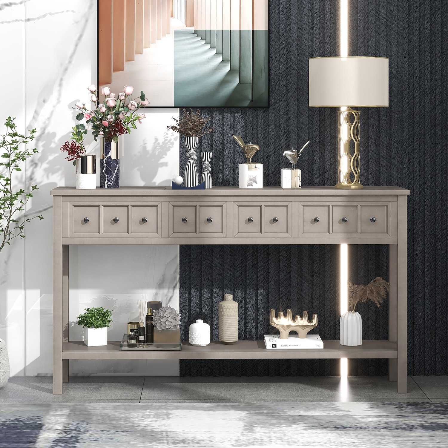 Mondawe MO-TR290WE Industrial Gray Console table