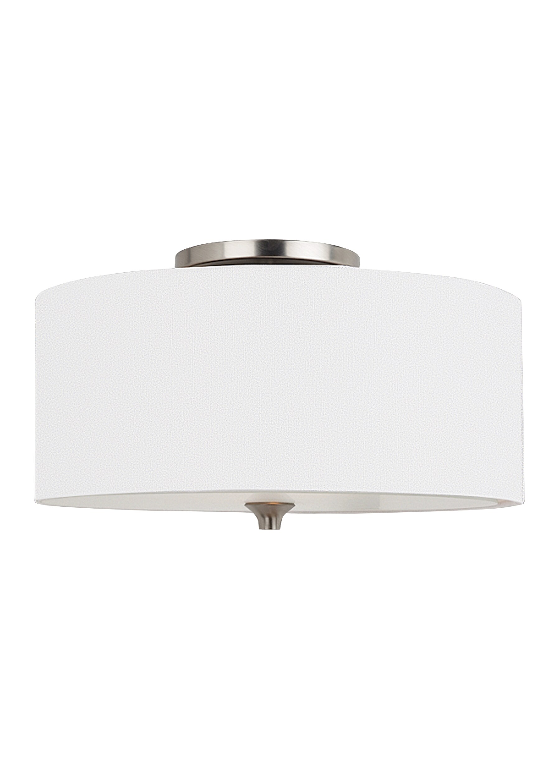 Sea Gull Lighting Stirling 14-in Brushed Nickel Transitional Incandescent Semi-flush Mount Light